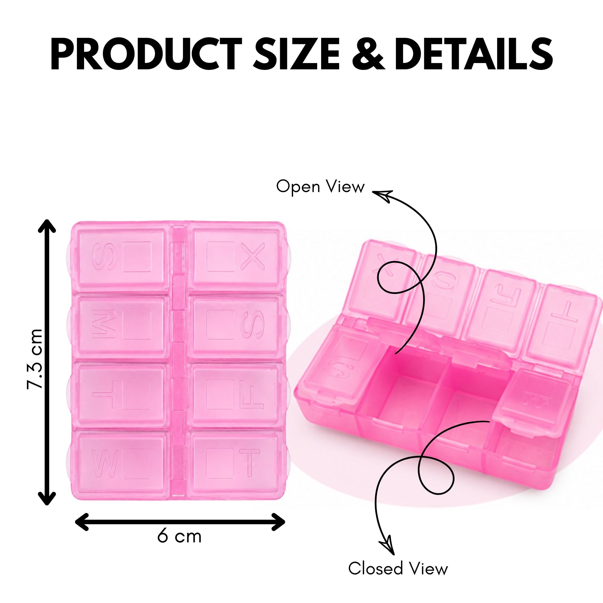 TR-0021 TRAVEL PILL BOX 8 COMPARTMENT