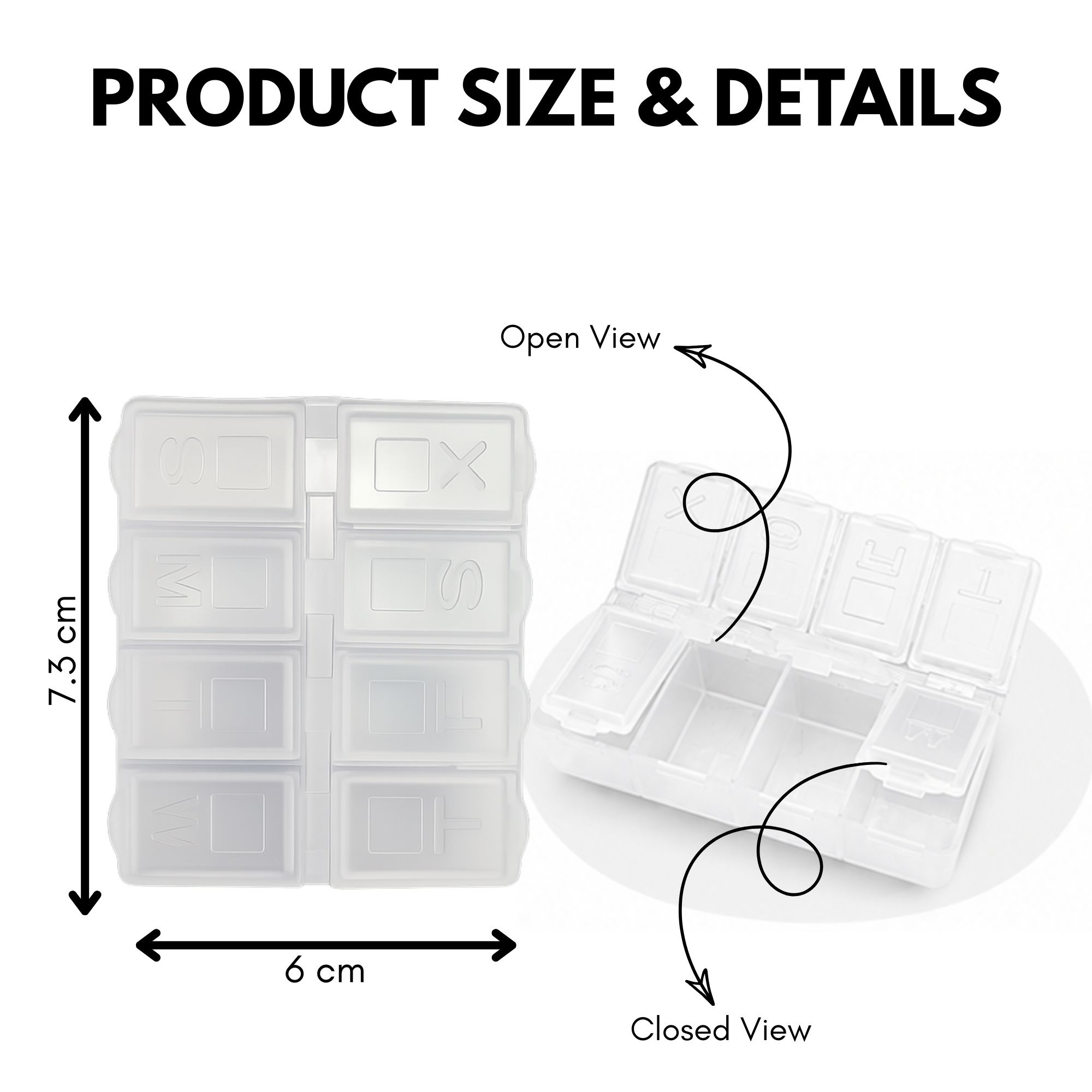 TR-0021 TRAVEL PILL BOX 8 COMPARTMENT