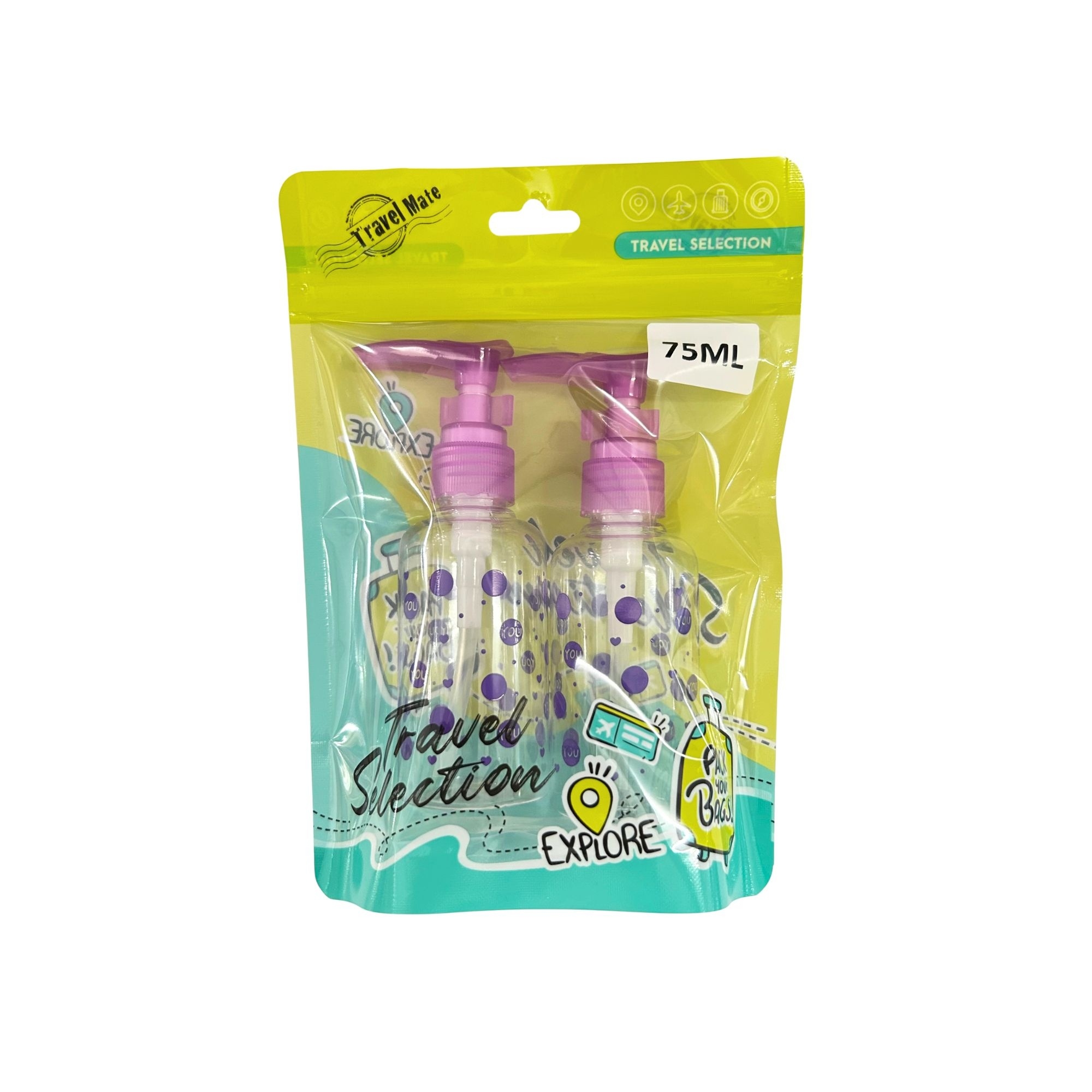 TR 0030 TRANSPARENT LONG PUMP BOTTLE 75ML 2PCS image