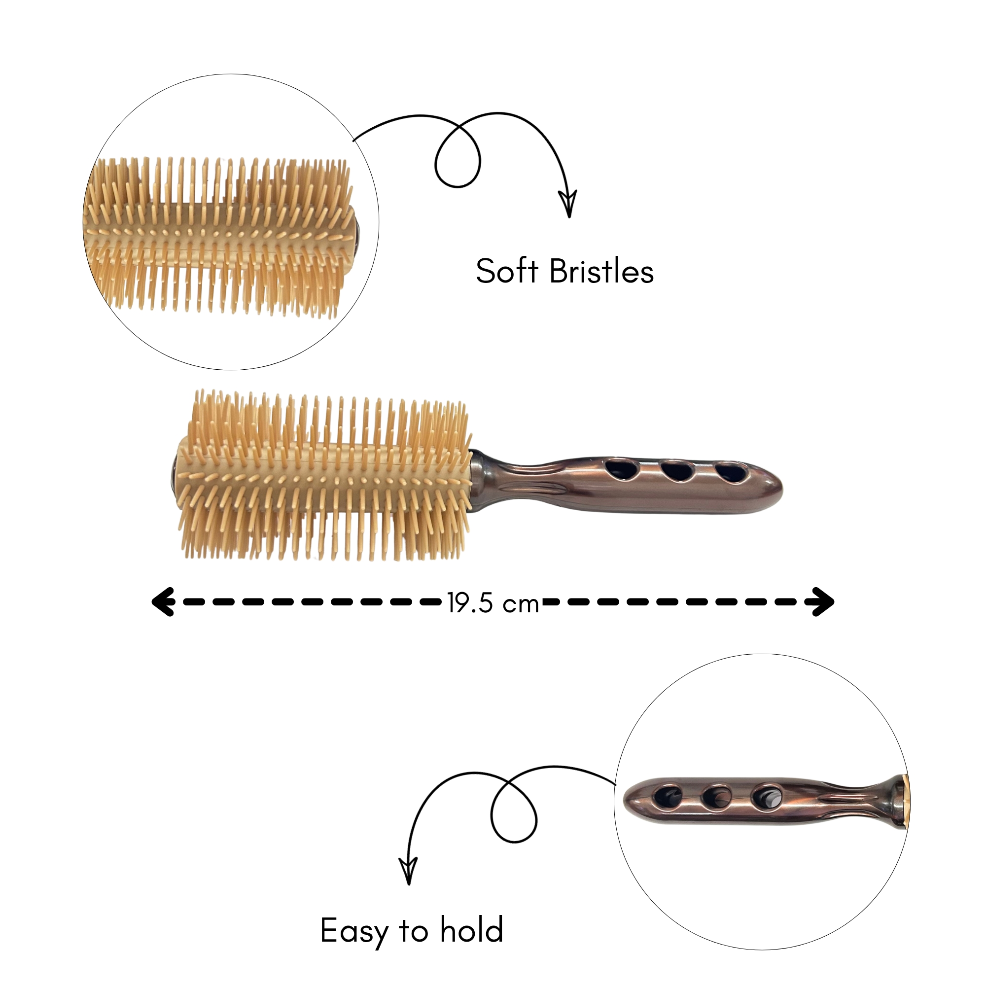 CB 0063 HAIR BRUSH ROLLER 205x55MM image