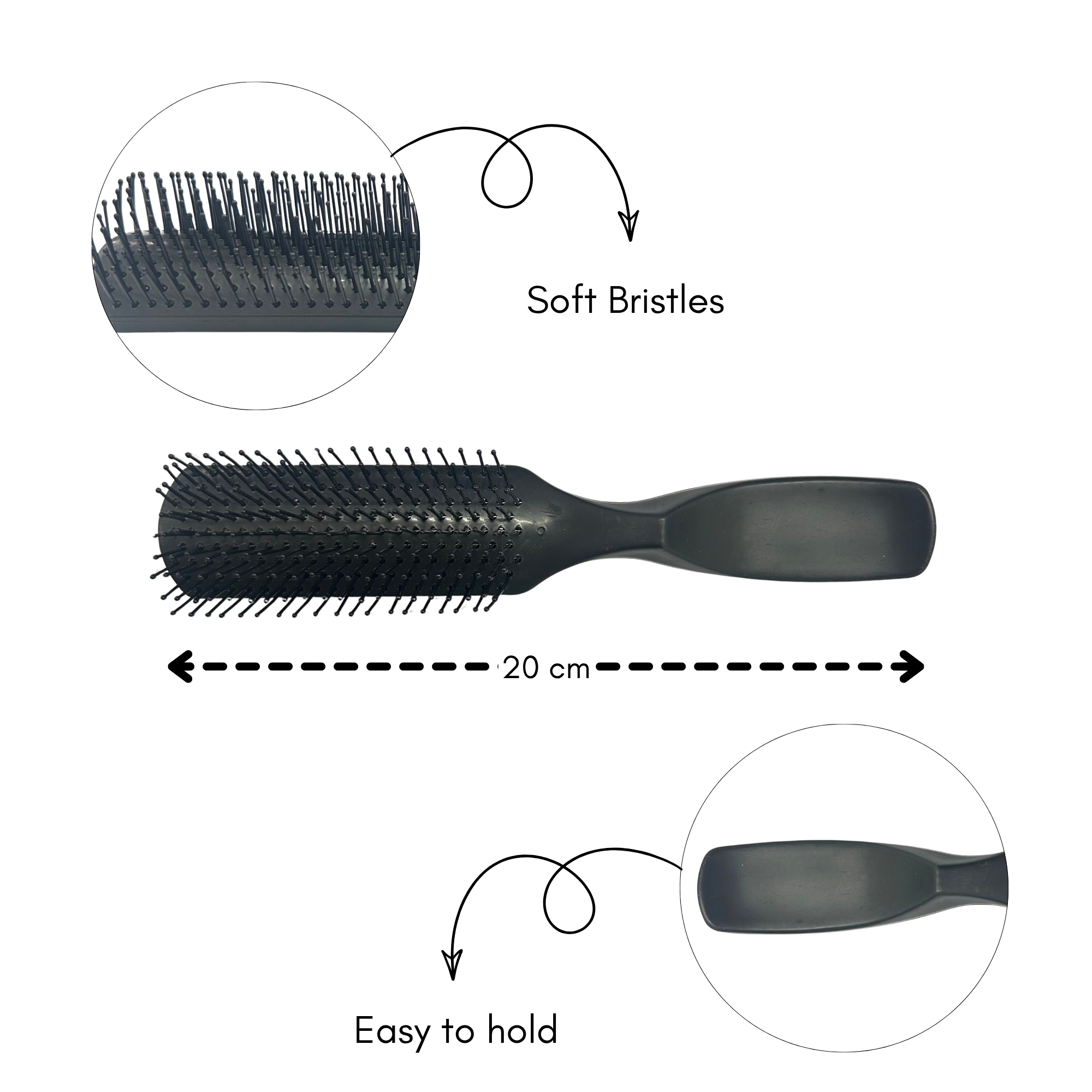 #0069 BLACK HAIR BRUSH image
