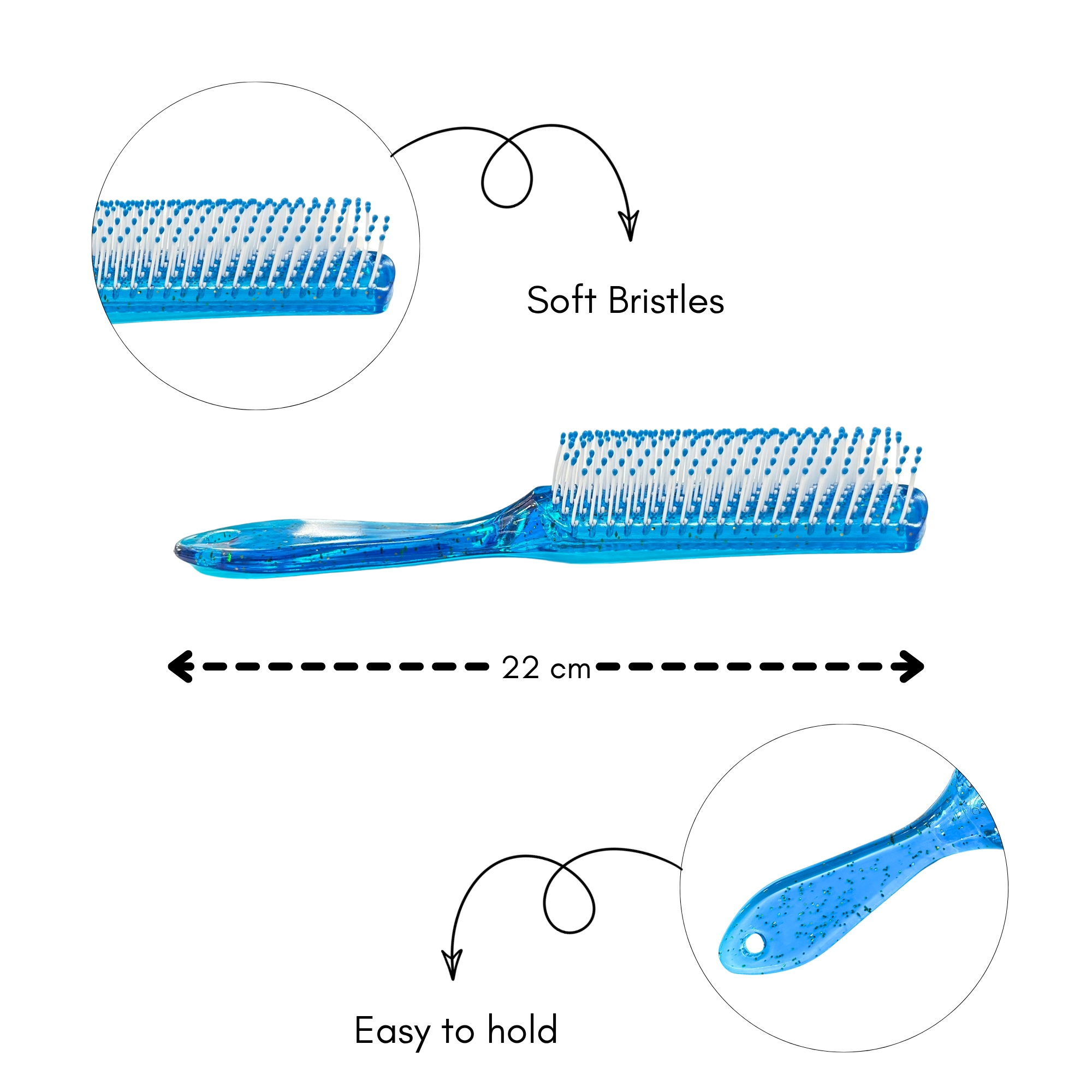 CB 0101 GLITTER GLOW PADDLE BRUSH image