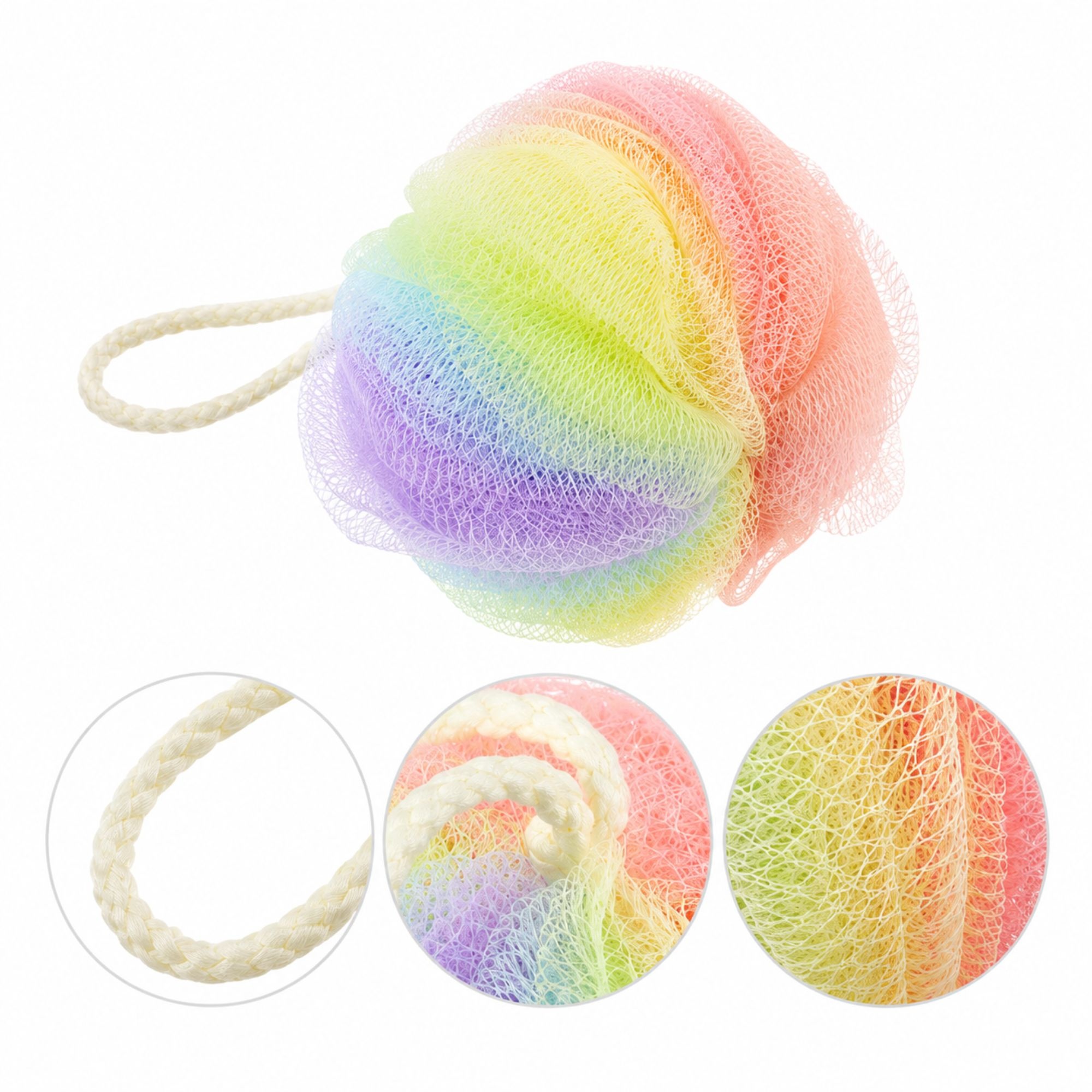 #0227 BATH NYLON ROUND RAINBOW