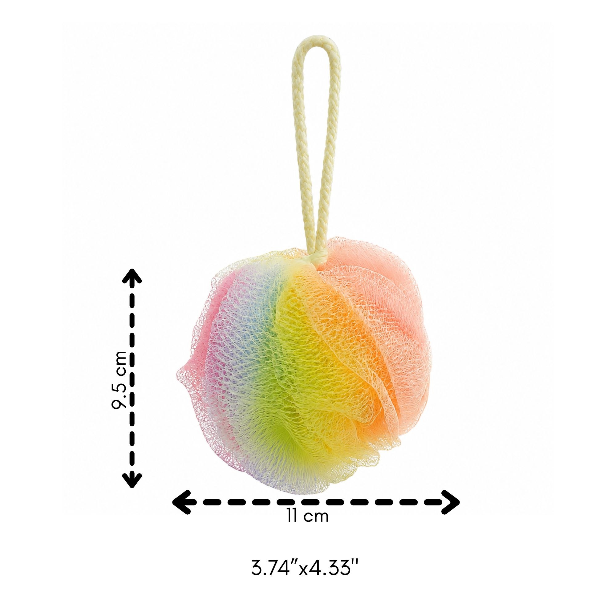 #0227 BATH NYLON ROUND RAINBOW