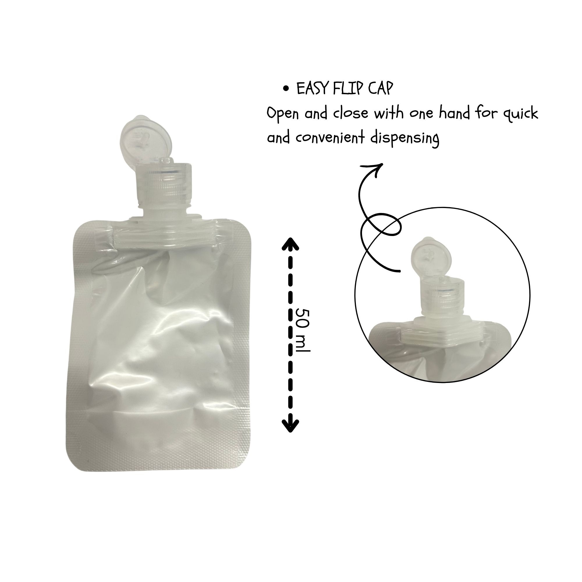 #0229 TRAVEL REFILLABLE SQUEEZE POUCH 50ML 2PCS