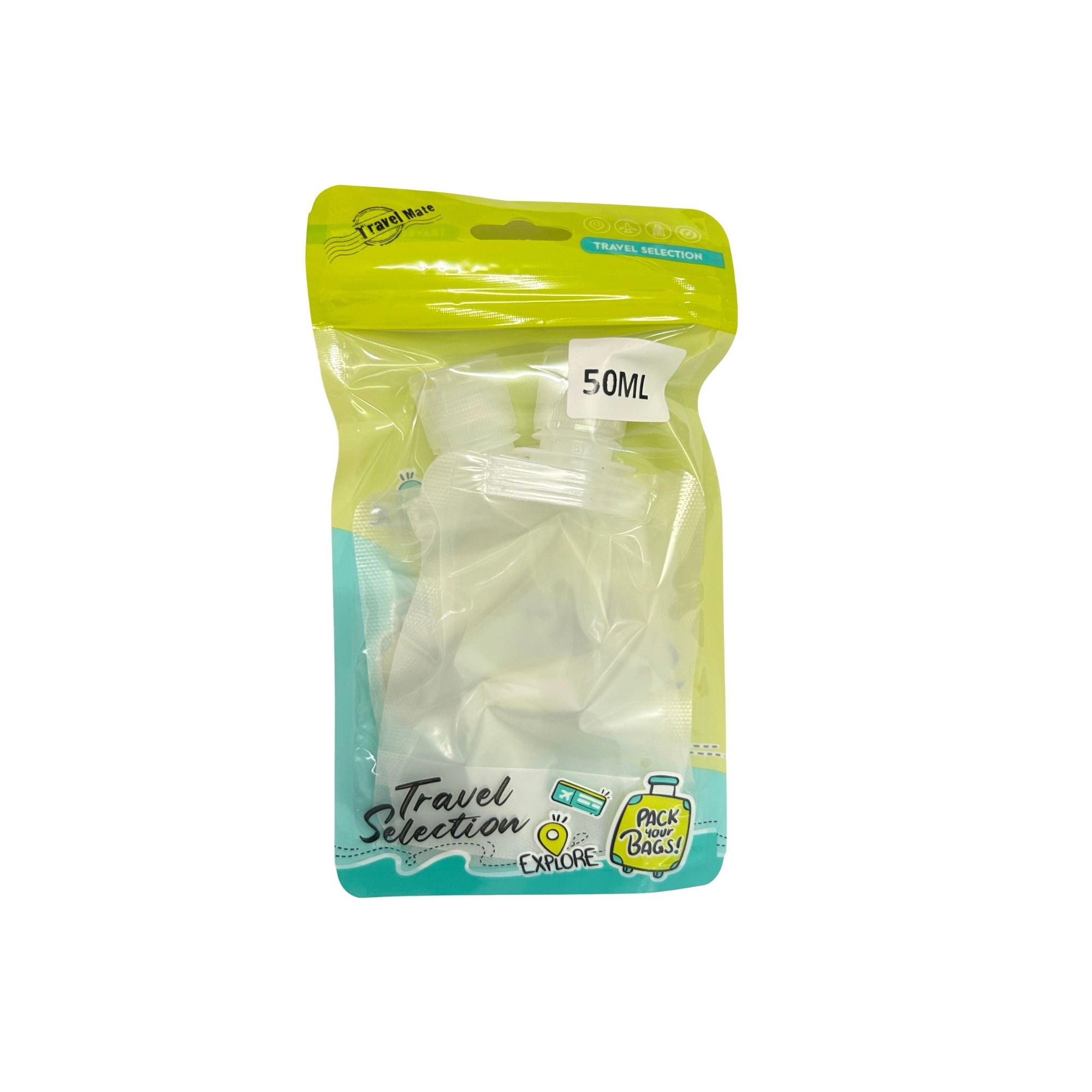 #0229 TRAVEL REFILLABLE SQUEEZE POUCH 50ML 2PCS