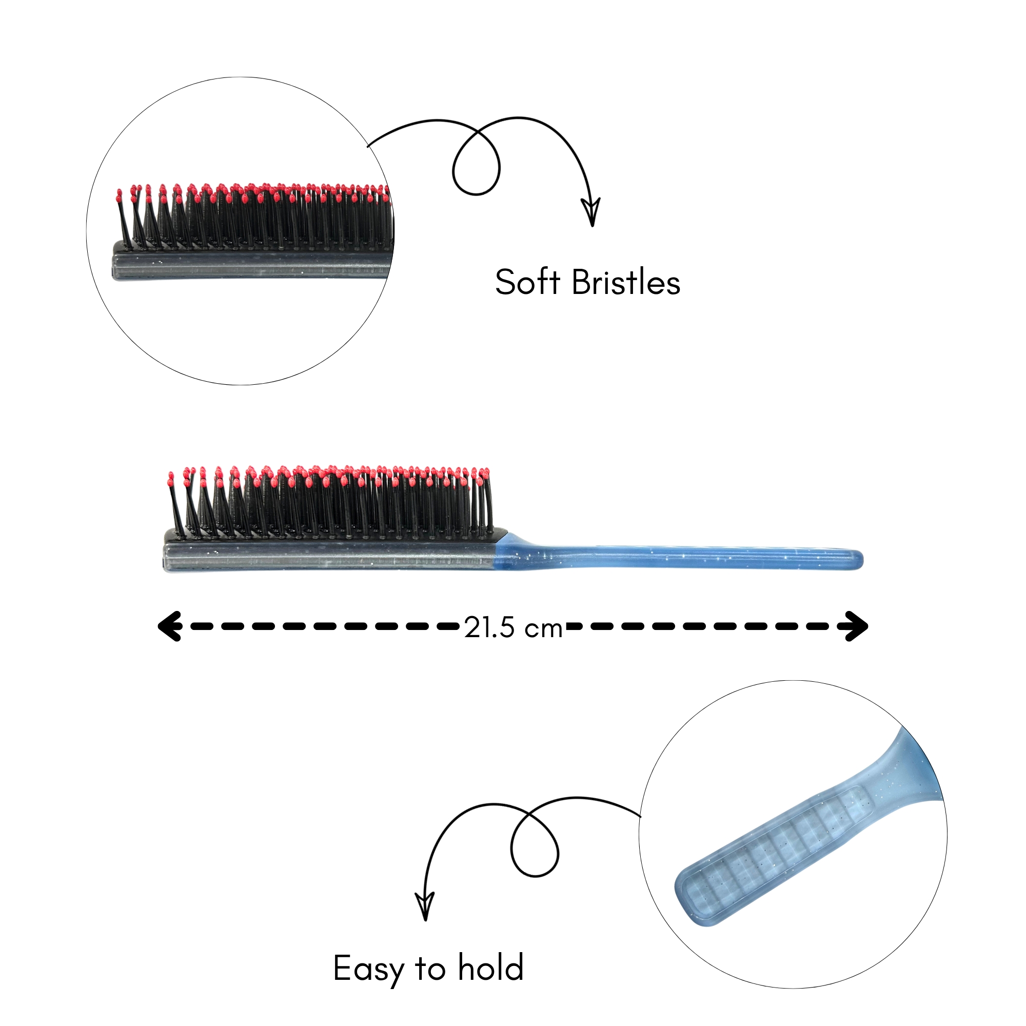 CB 0300 DIAMOND GRIP RUBBER PAD HAIR BRUSH image
