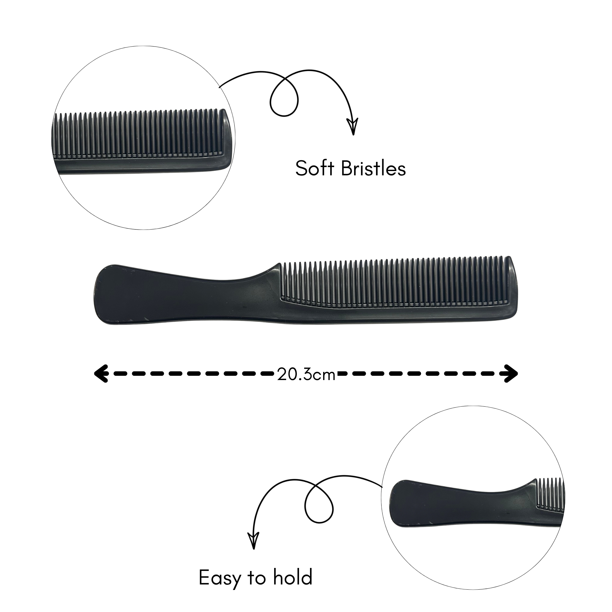 #0305 PROFESSIONAL STYLING BLACK COMB 2PCS image