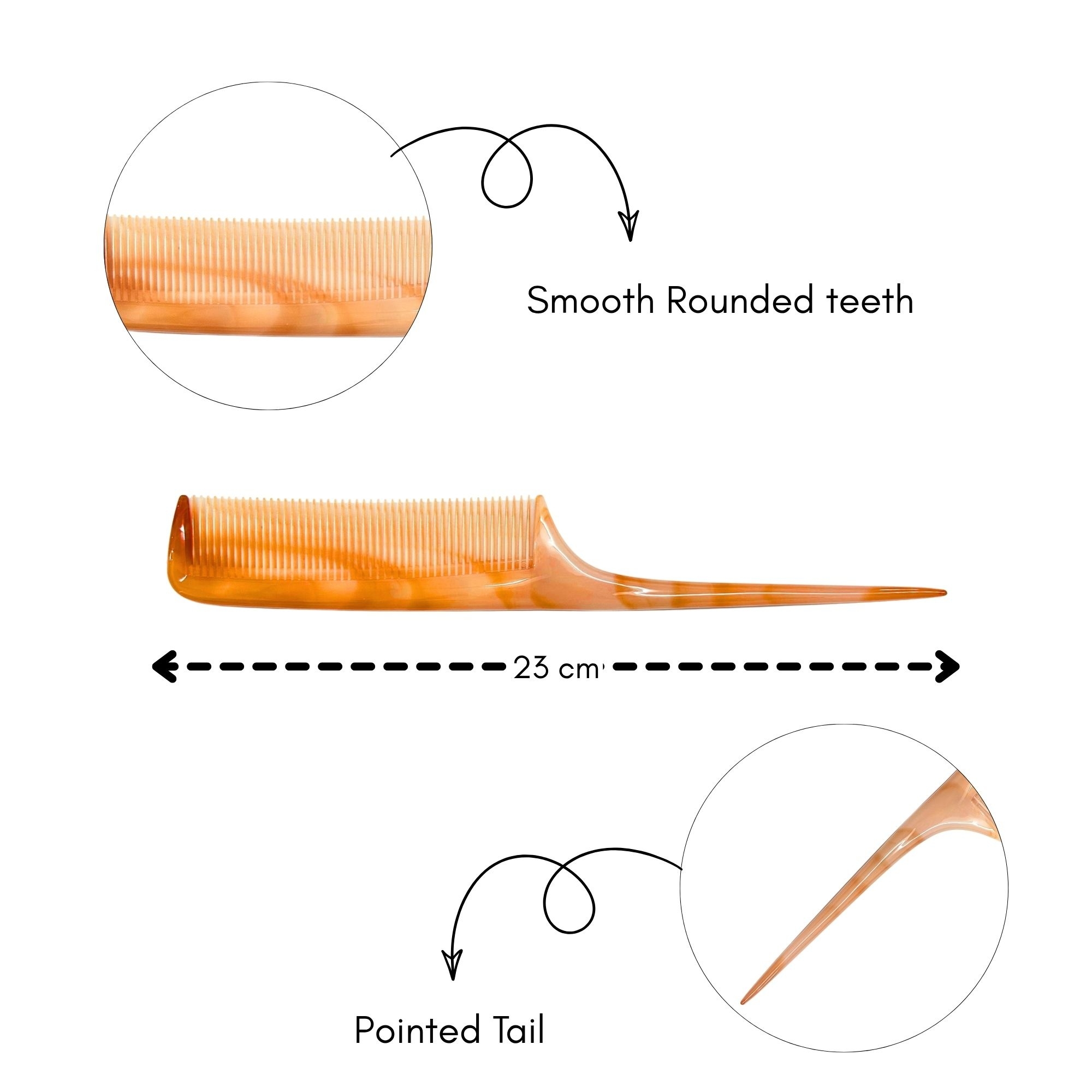 CB 0382 PEARL POINT TAIL HAIR COMB image