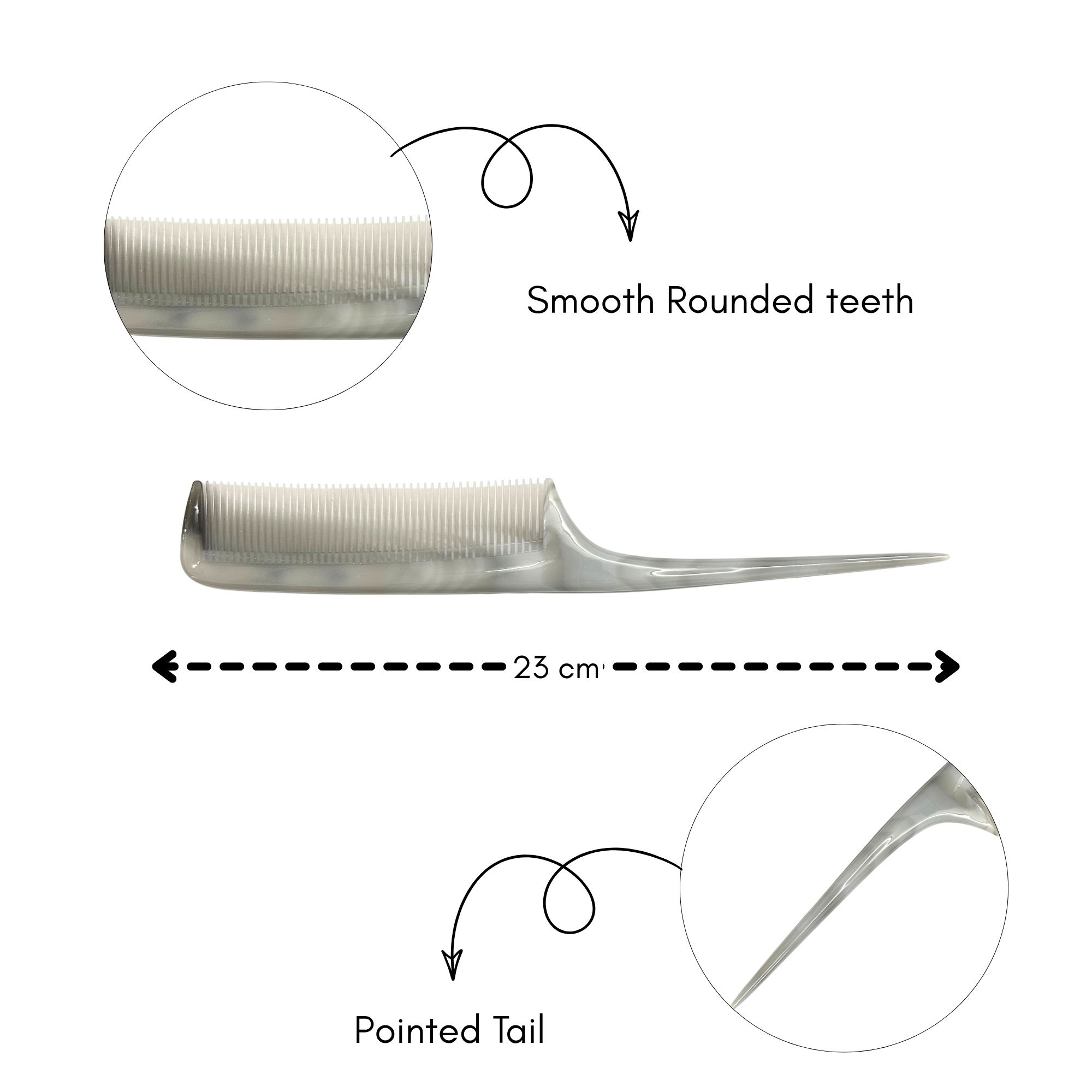 CB-0382 PEARL POINT TAIL HAIR COMB image