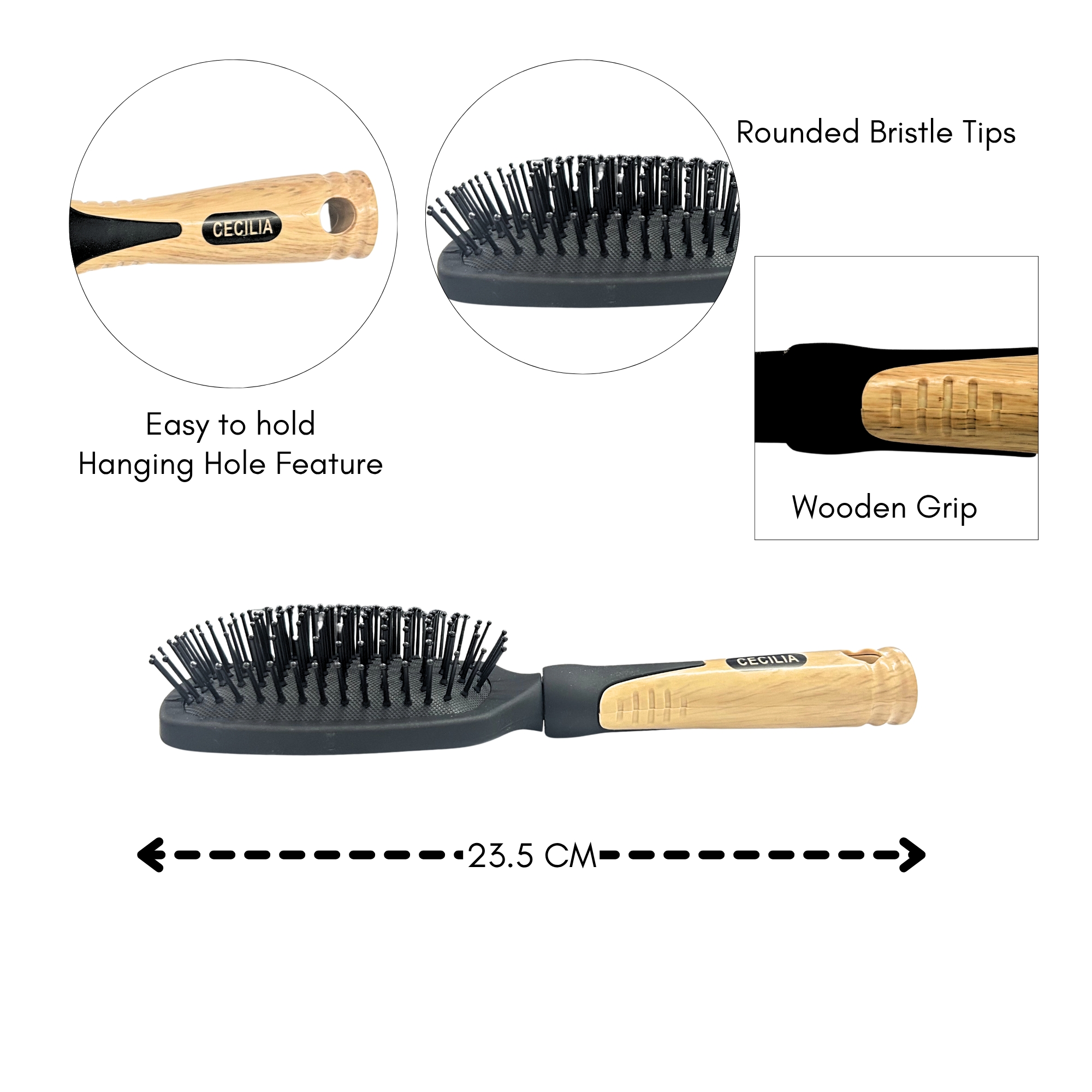 #0395 CECILIA HAIR BRUSH SQUARE (BIG) image