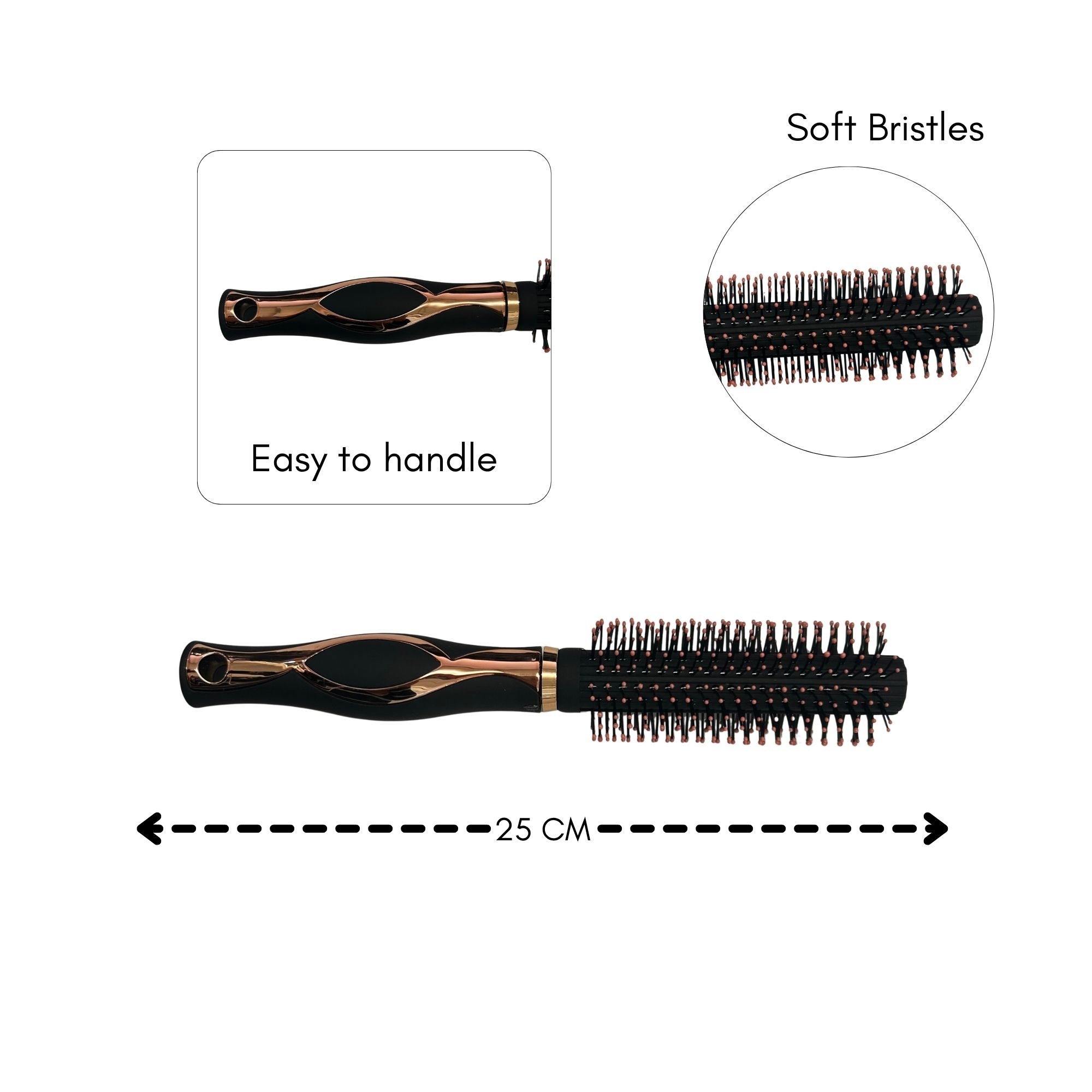 #0398 CECILIA ROLLER HAIR BRUSH(ROSE GOLD) image