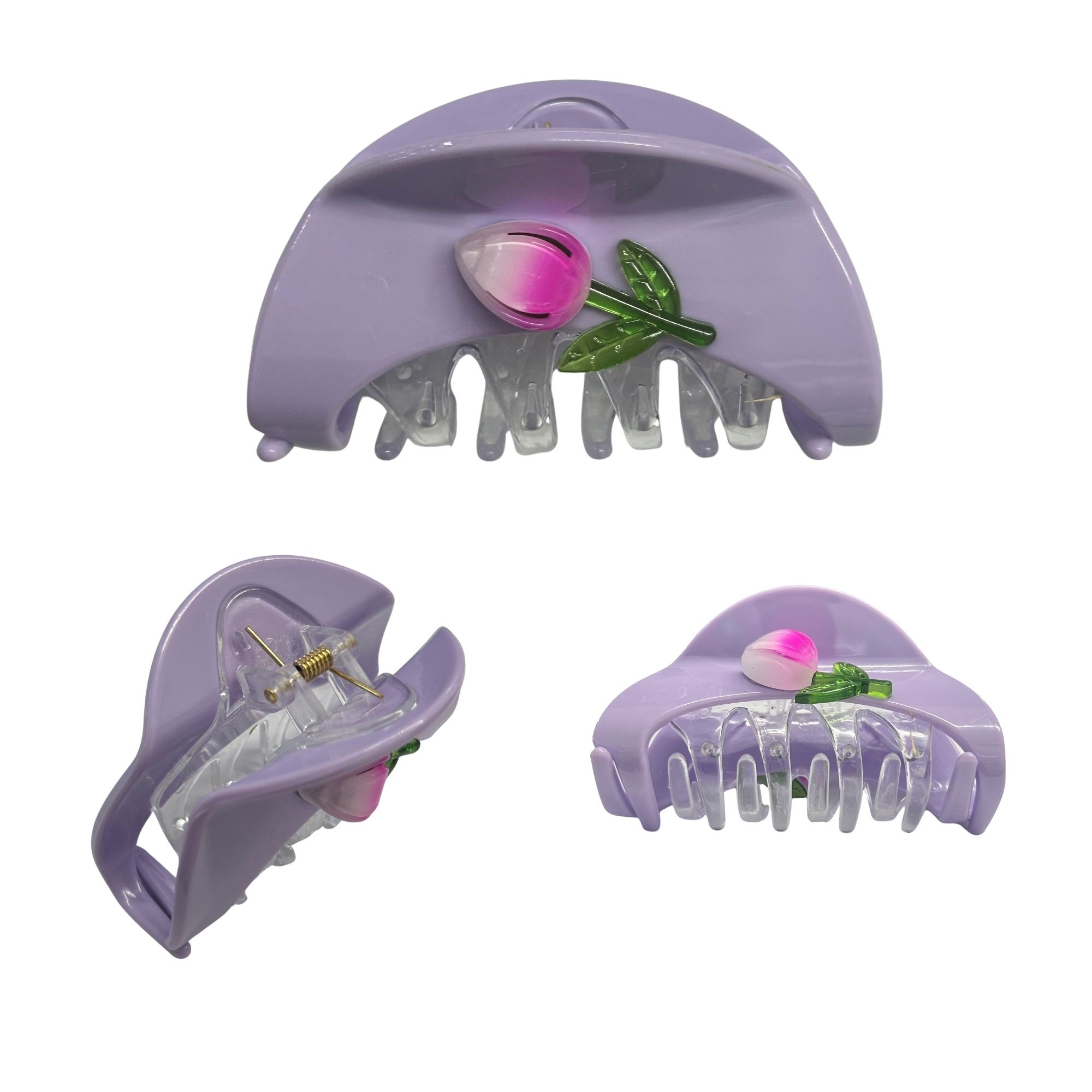 AJC-0457 HALF MOON TULIP HAIR CLAW 9CM image