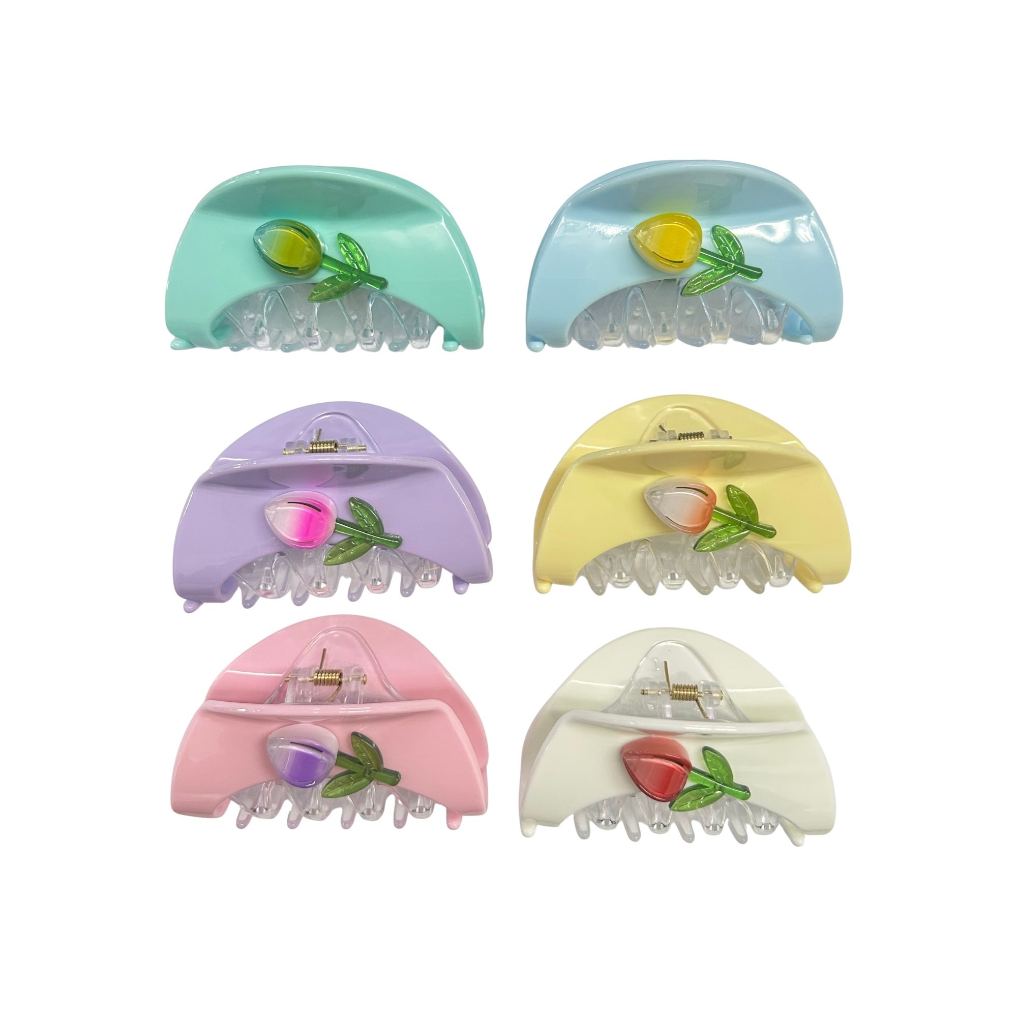 AJC-0457 HALF MOON TULIP HAIR CLAW 9CM image