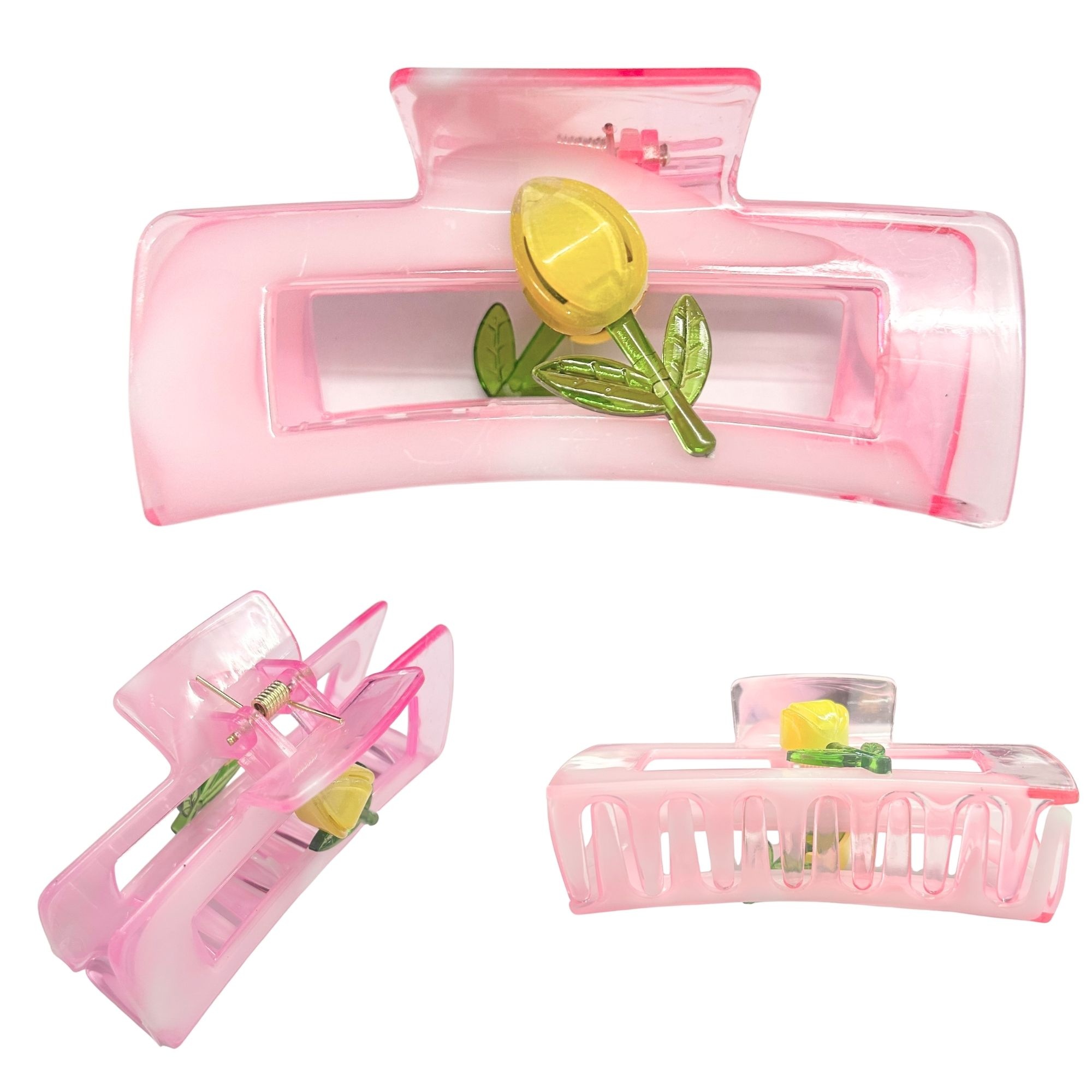 AJC-0459 RECTANGLE TULIP HAIR CLAW 10CM image