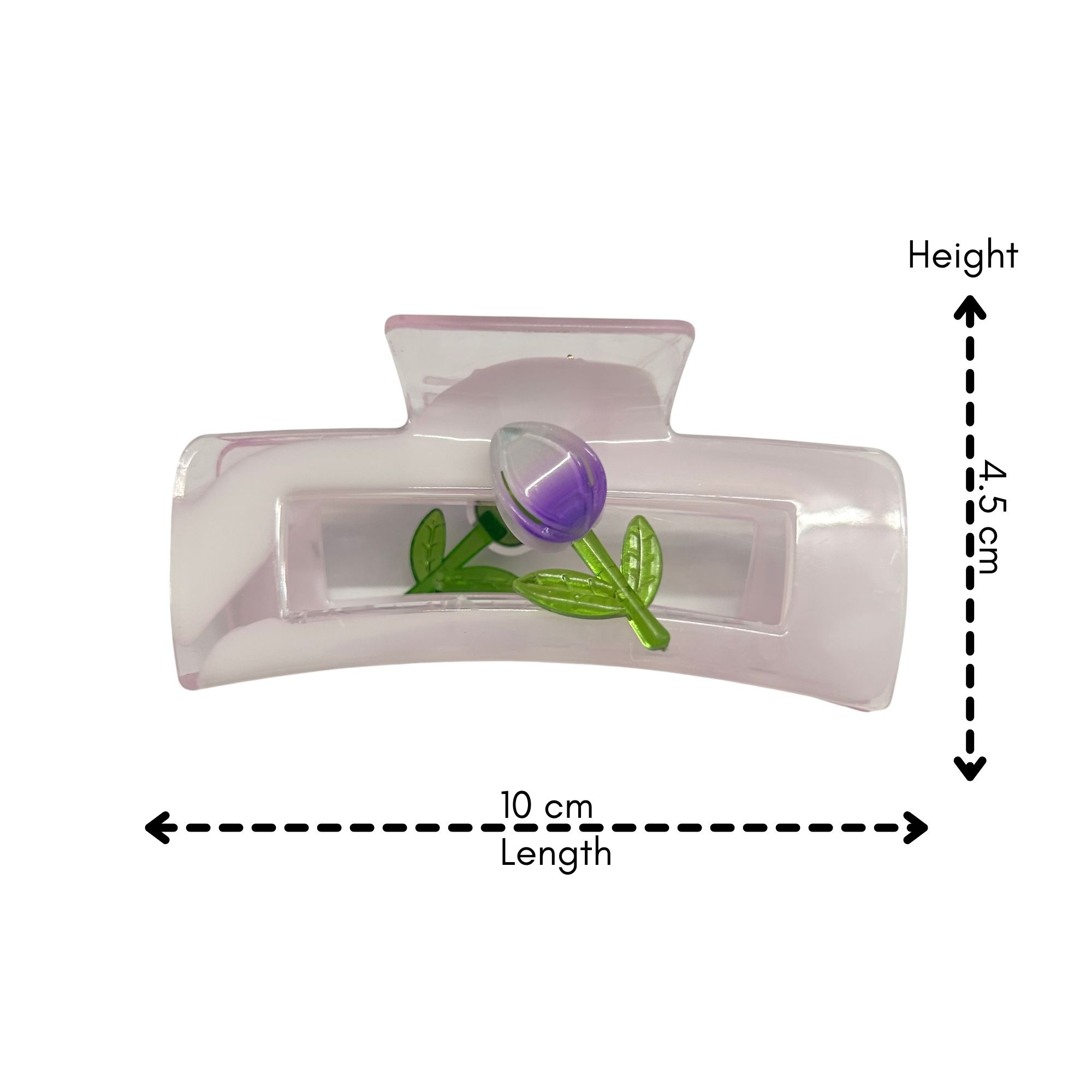 AJC-0459 RECTANGLE TULIP HAIR CLAW 10CM image