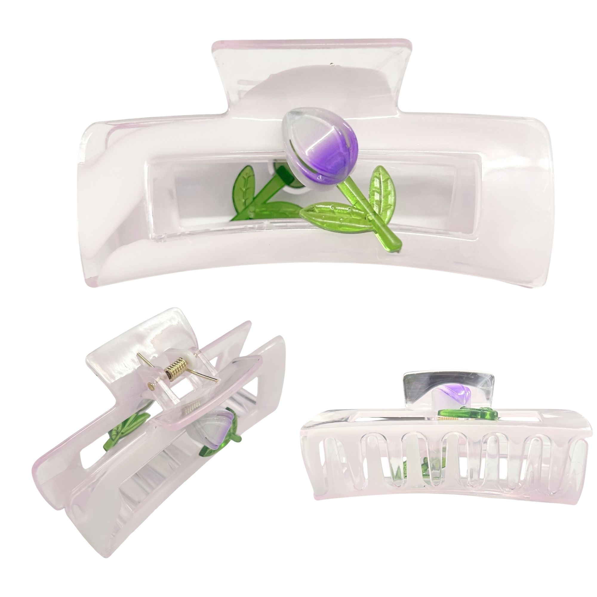 AJC-0459 RECTANGLE TULIP HAIR CLAW 10CM image