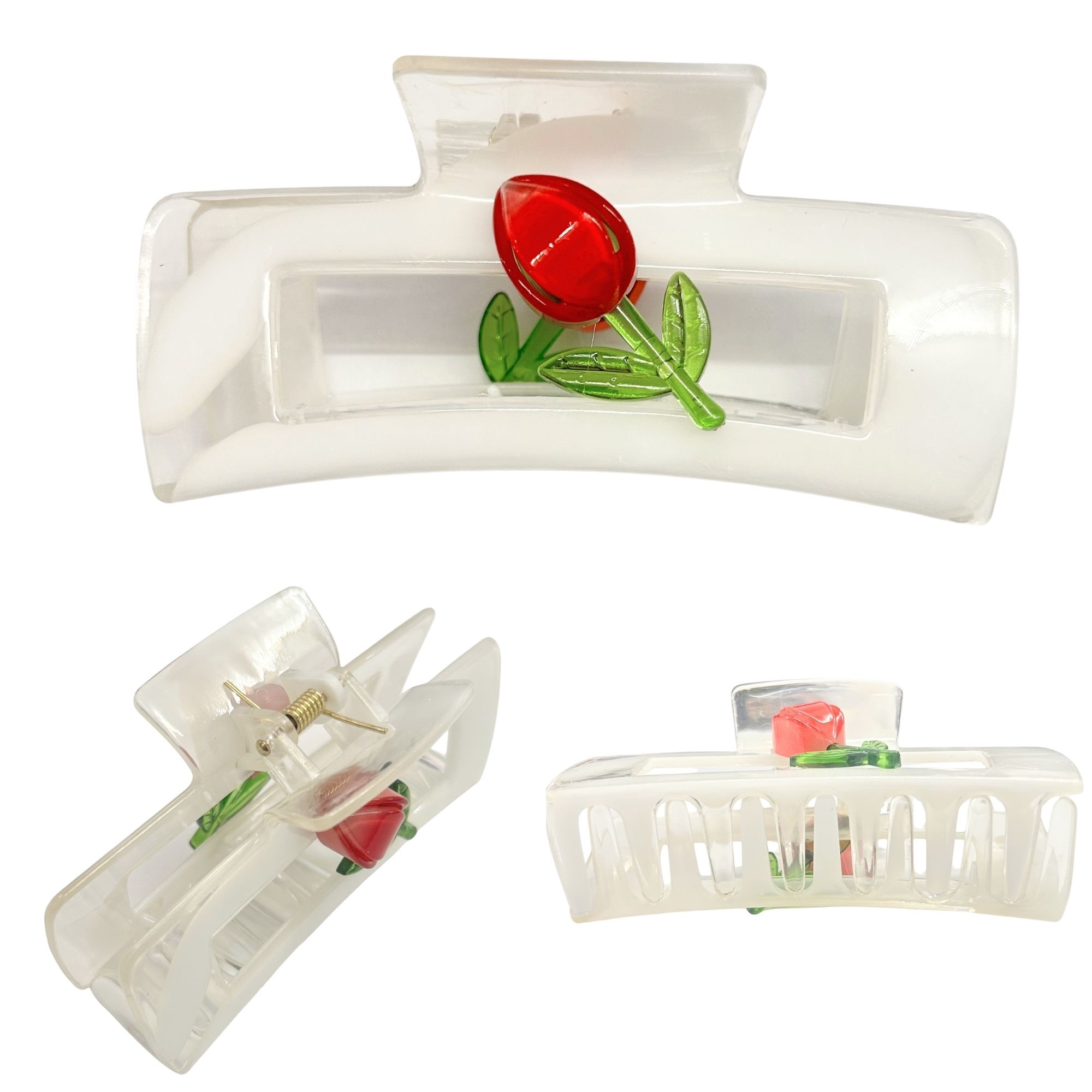 AJC-0459 RECTANGLE TULIP HAIR CLAW 10CM image