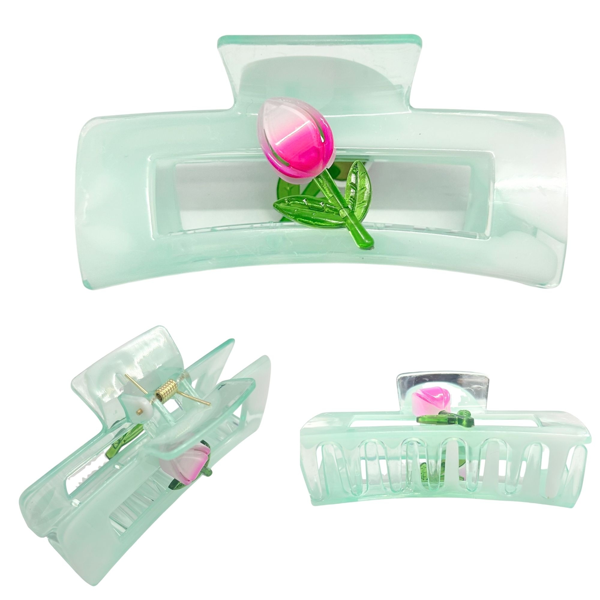 AJC-0459 RECTANGLE TULIP HAIR CLAW 10CM image