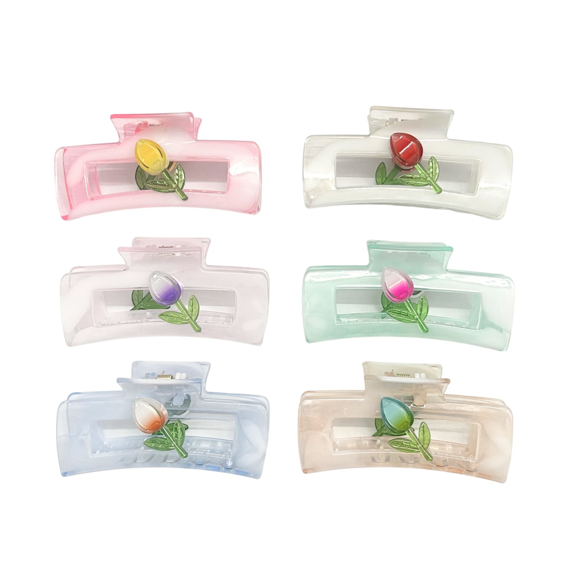 AJC-0459 RECTANGLE TULIP HAIR CLAW 10CM image
