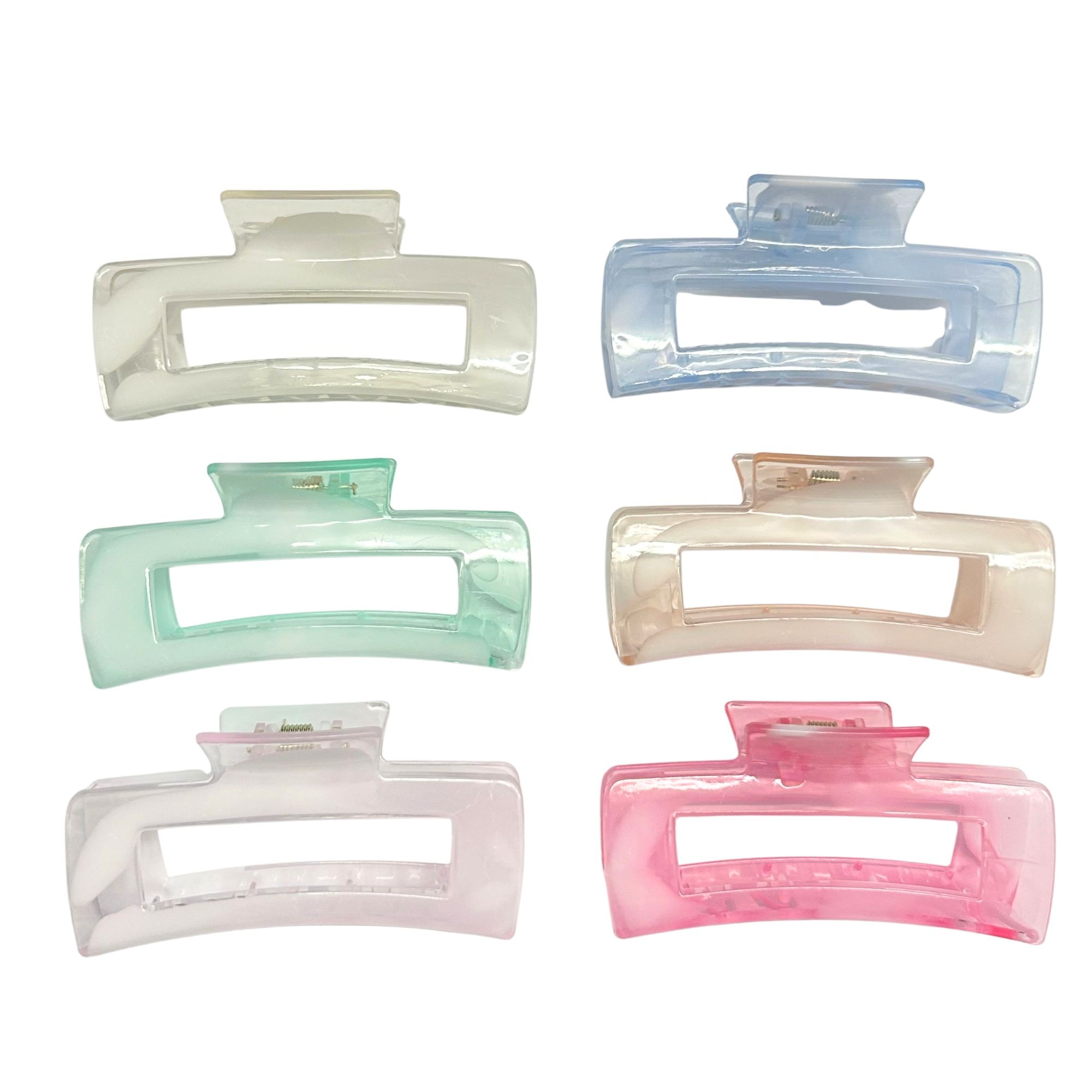 #0462 MARBLE RECTANGLE HAIR CLAW 10.3CM image