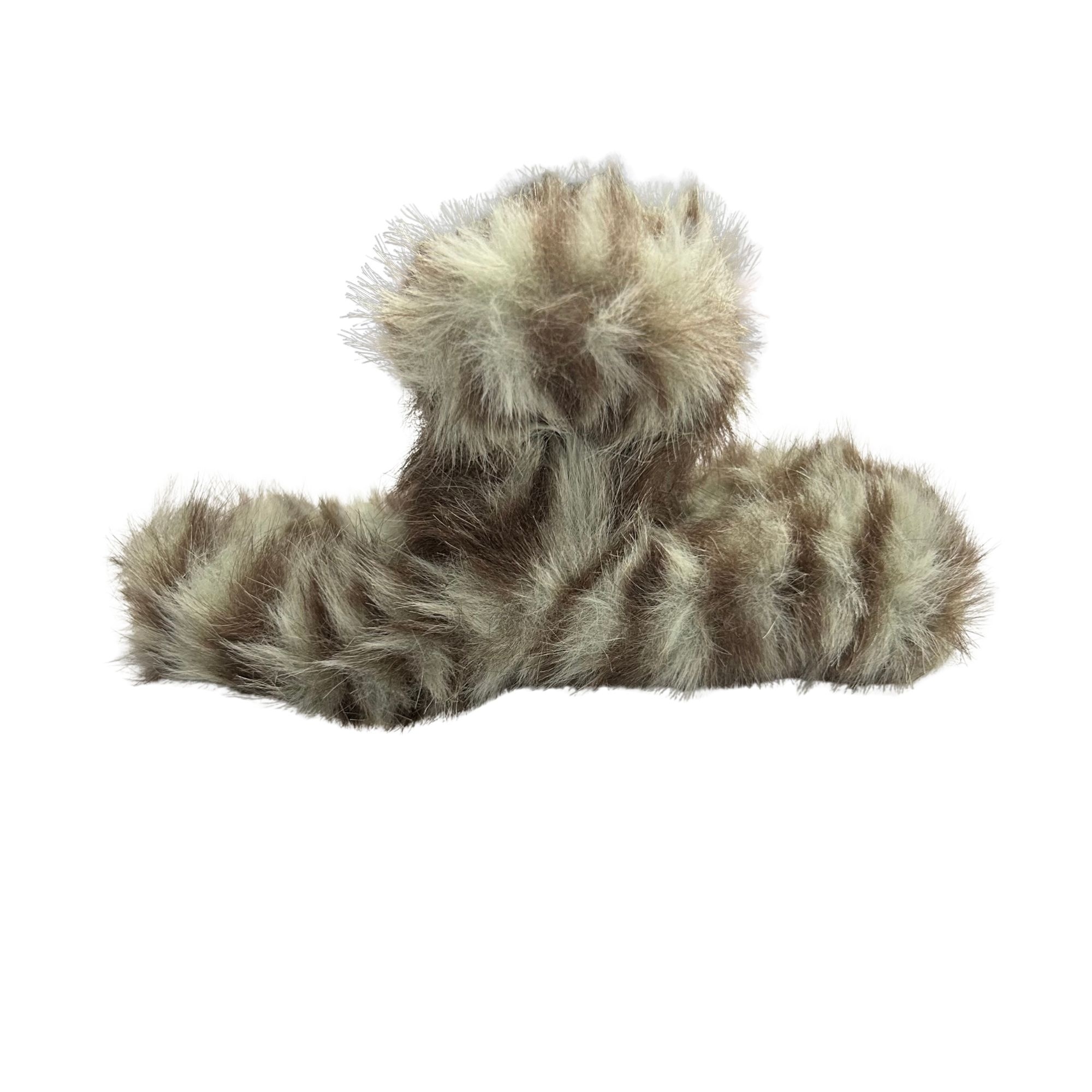 #0466 FLUFFY STRIPE HAIR CLAW 14CM image
