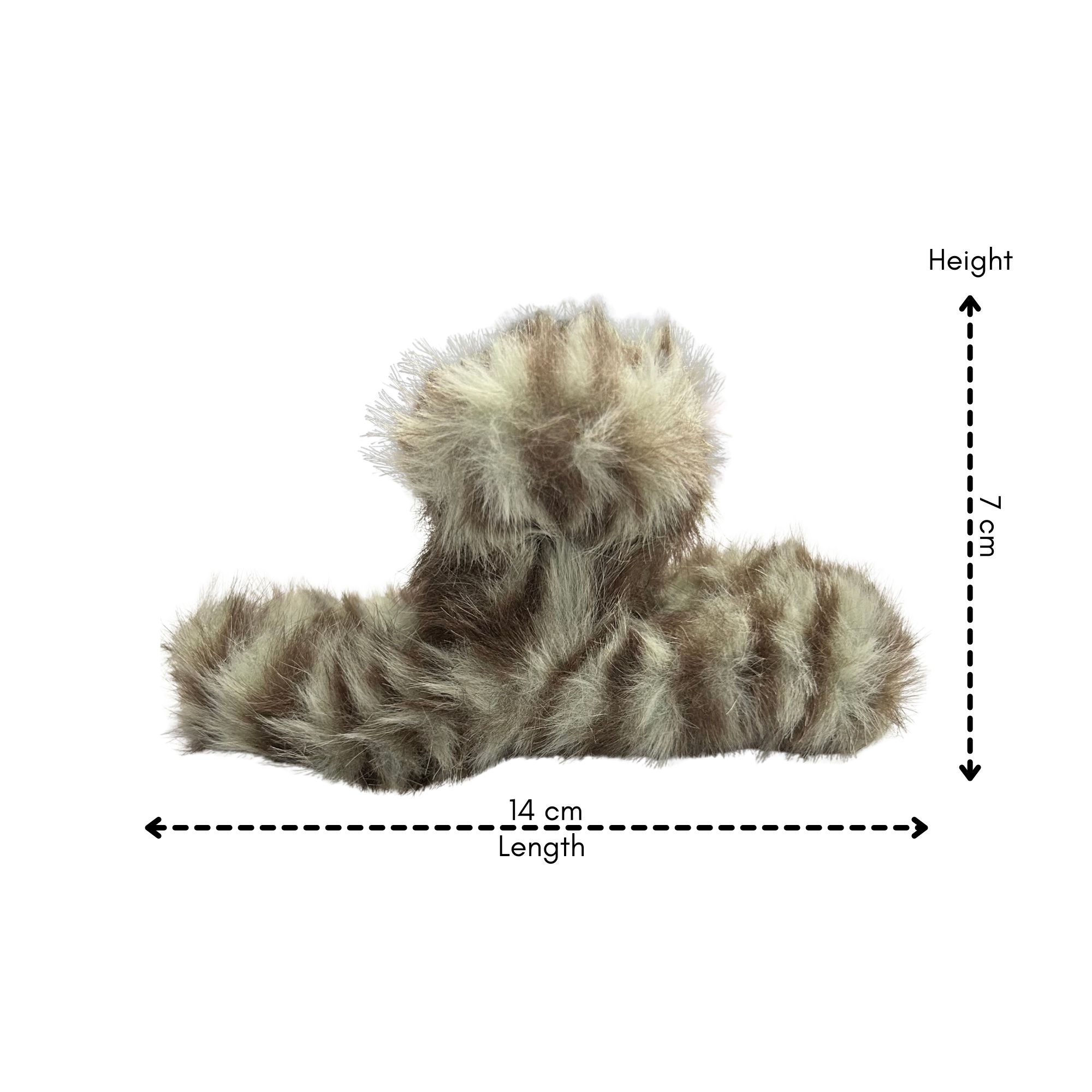 #0466 FLUFFY STRIPE HAIR CLAW 14CM image