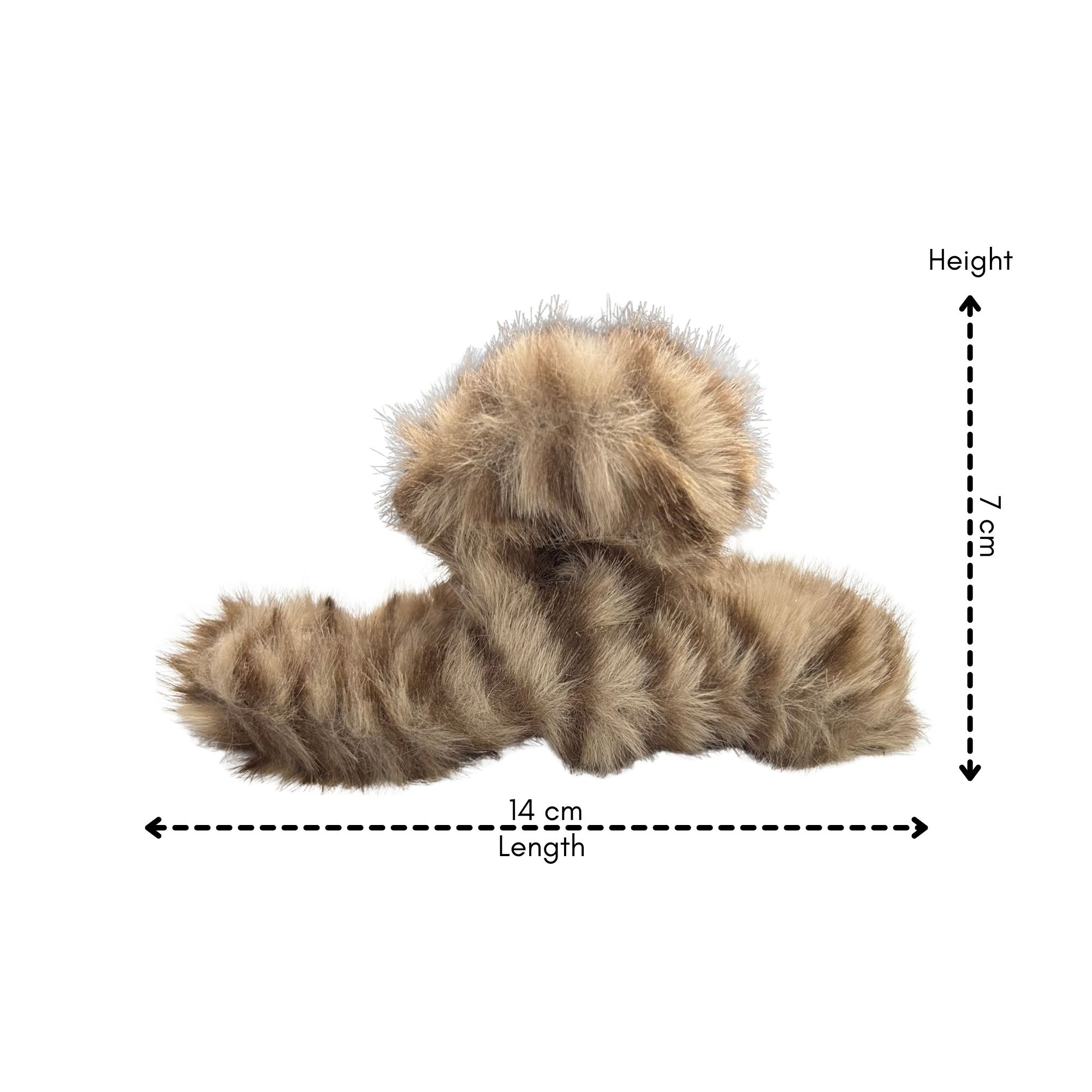 #0466 FLUFFY STRIPE HAIR CLAW 14CM image