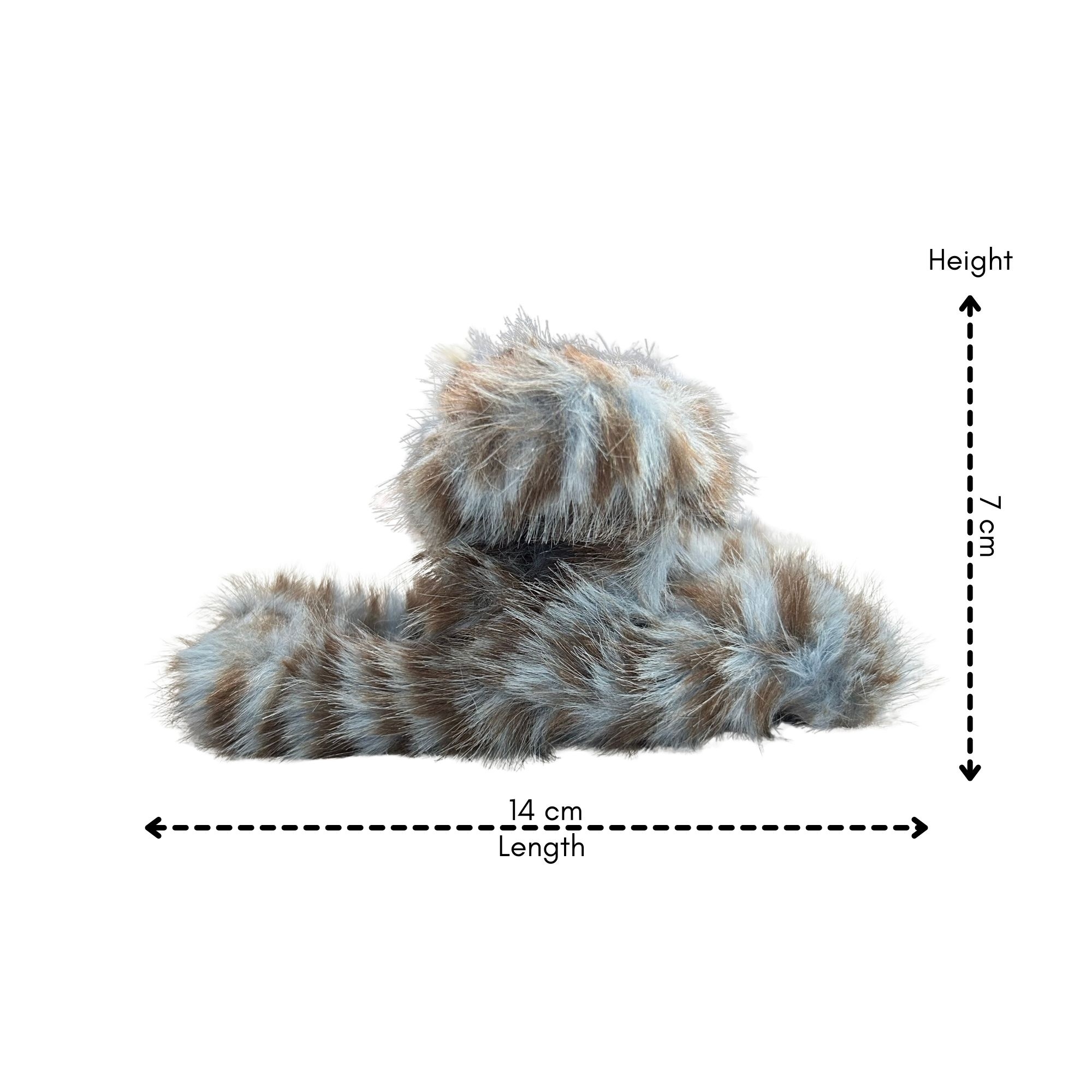 #0466 FLUFFY STRIPE HAIR CLAW 14CM image