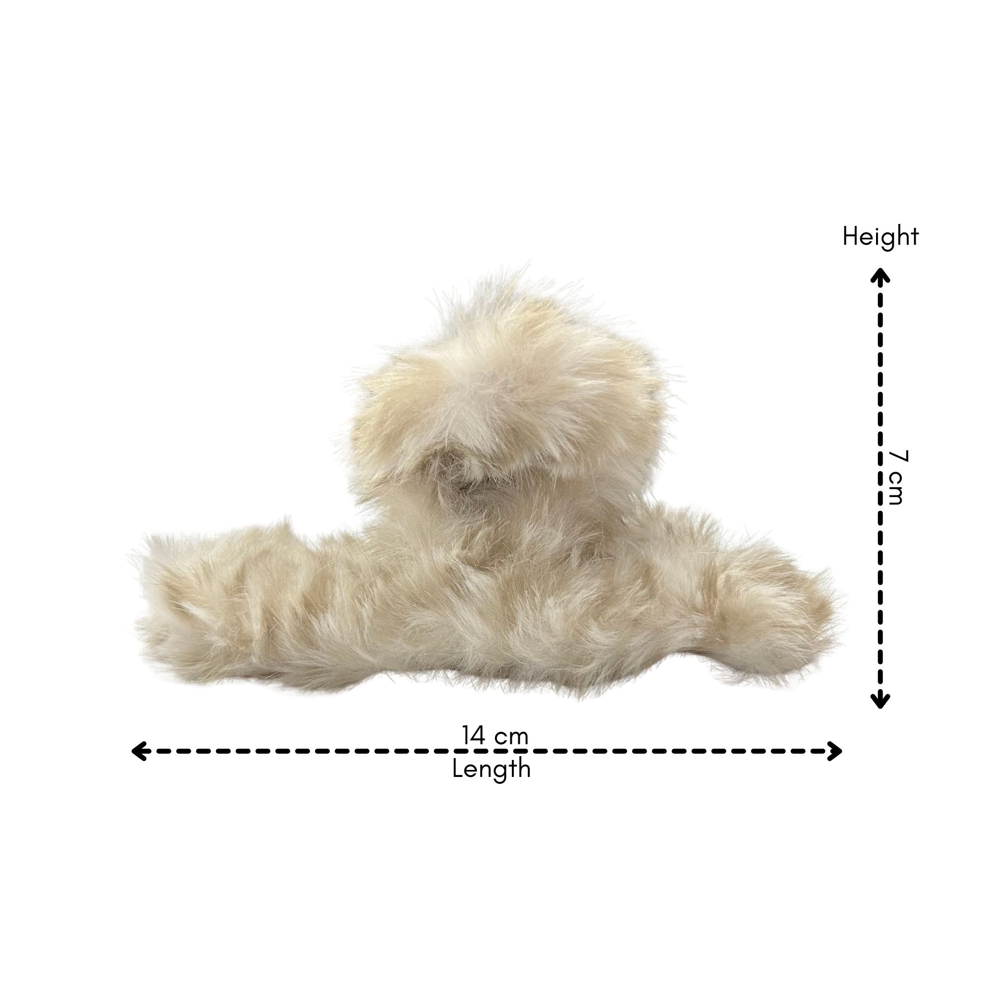 #0466 FLUFFY STRIPE HAIR CLAW 14CM image