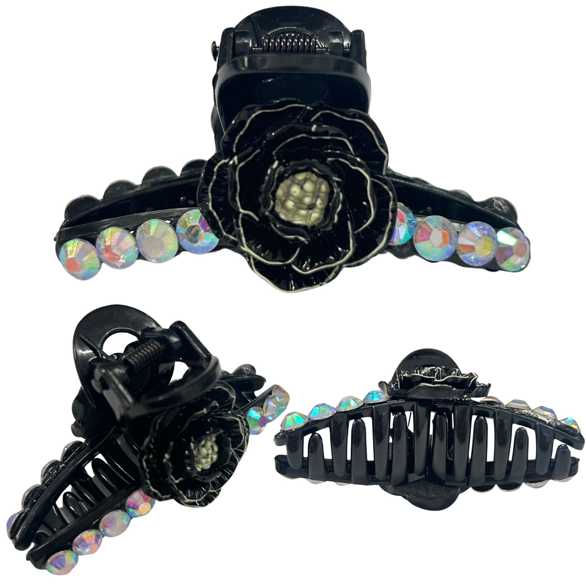 #0467 RHINESTONE FLOWER HAIR CLAW SMALL 7CM image