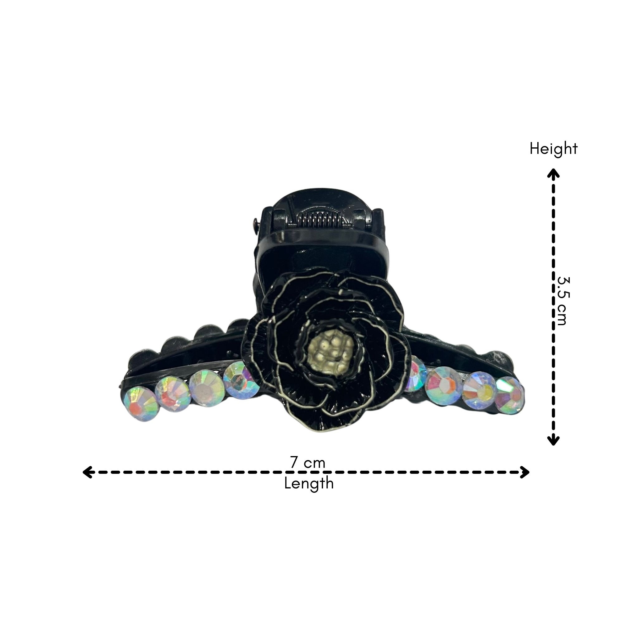 #0467 RHINESTONE FLOWER HAIR CLAW SMALL 7CM image