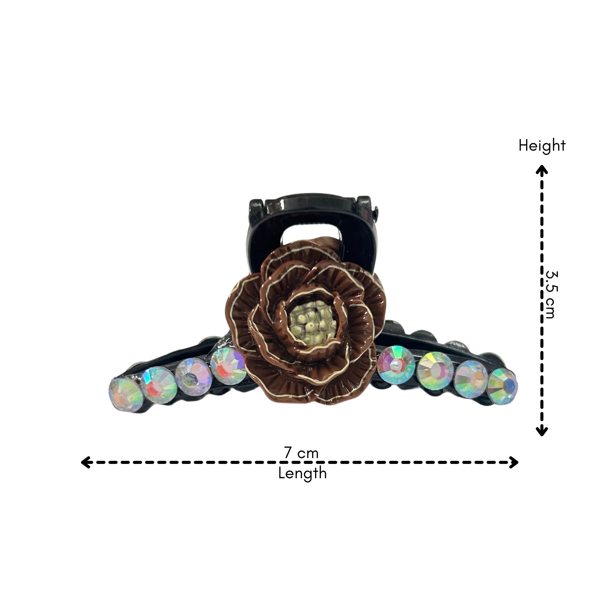 #0467 RHINESTONE FLOWER HAIR CLAW SMALL 7CM image