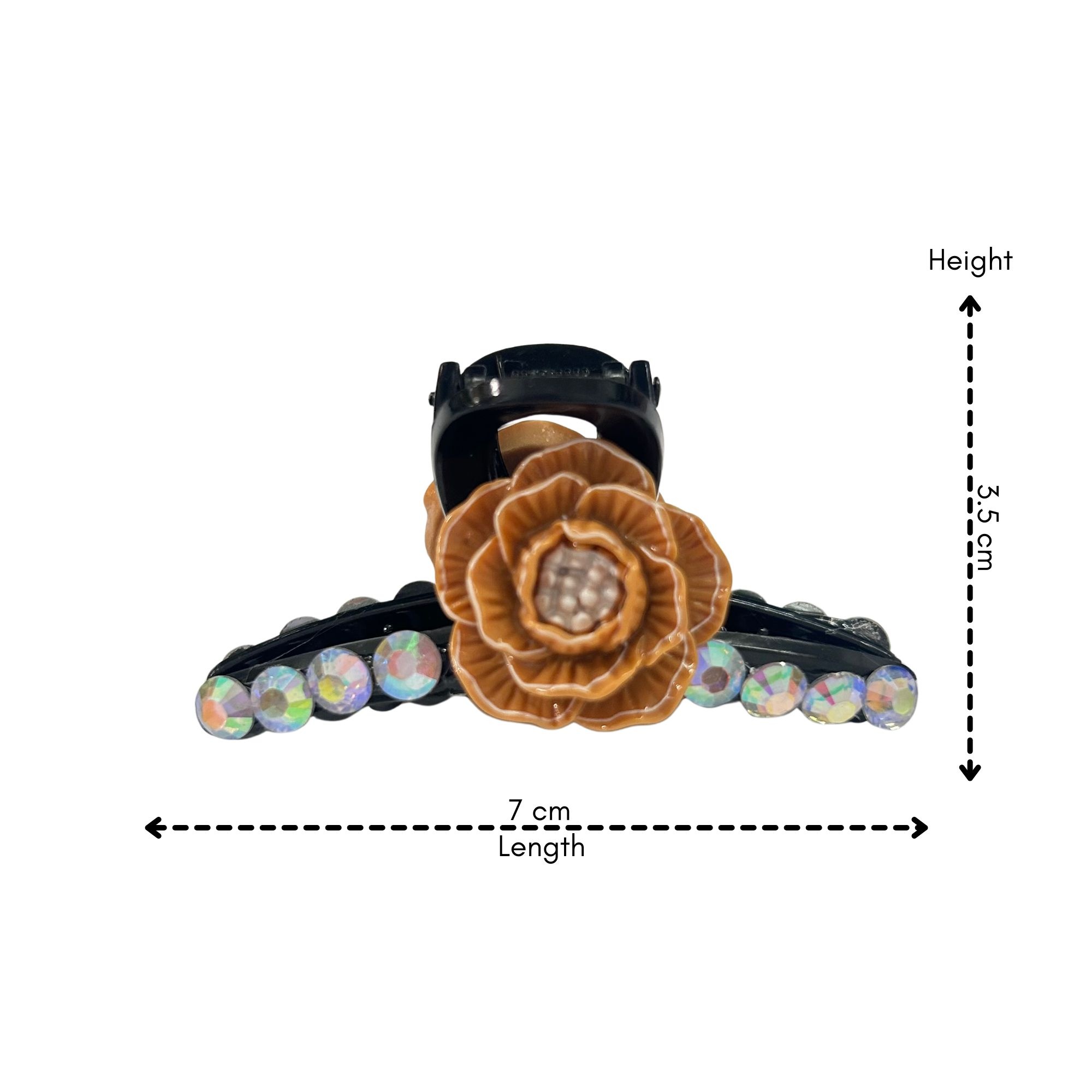 #0467 RHINESTONE FLOWER HAIR CLAW SMALL 7CM image