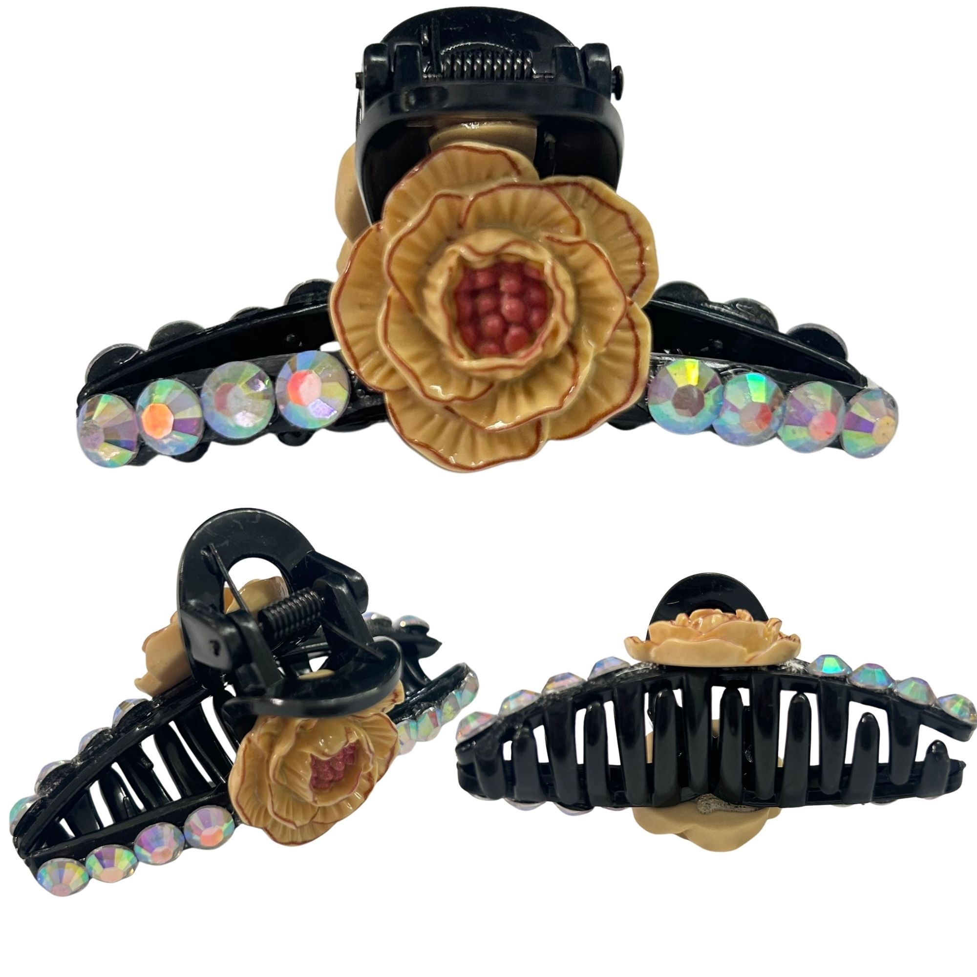 #0467 RHINESTONE FLOWER HAIR CLAW SMALL 7CM image