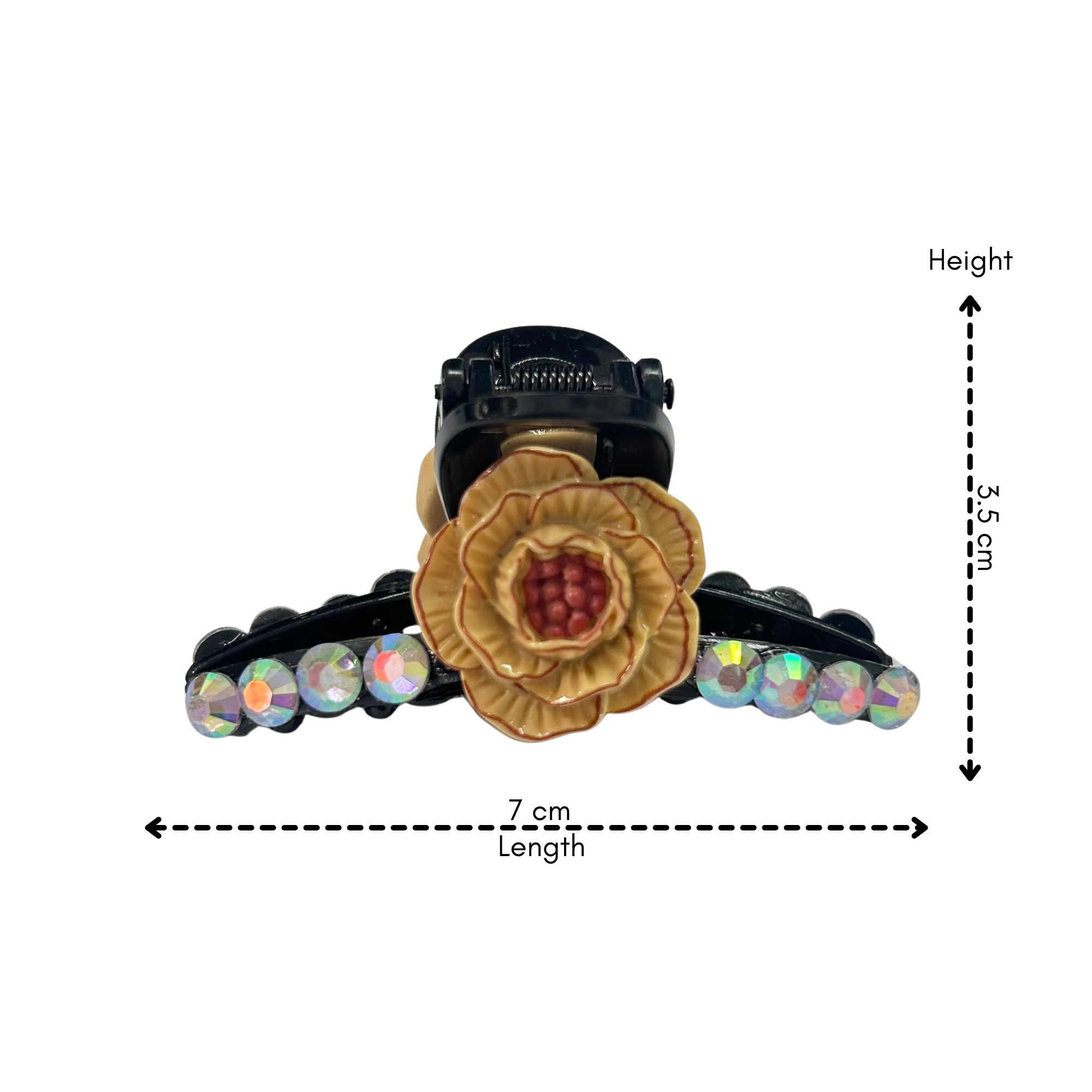 #0467 RHINESTONE FLOWER HAIR CLAW SMALL 7CM image