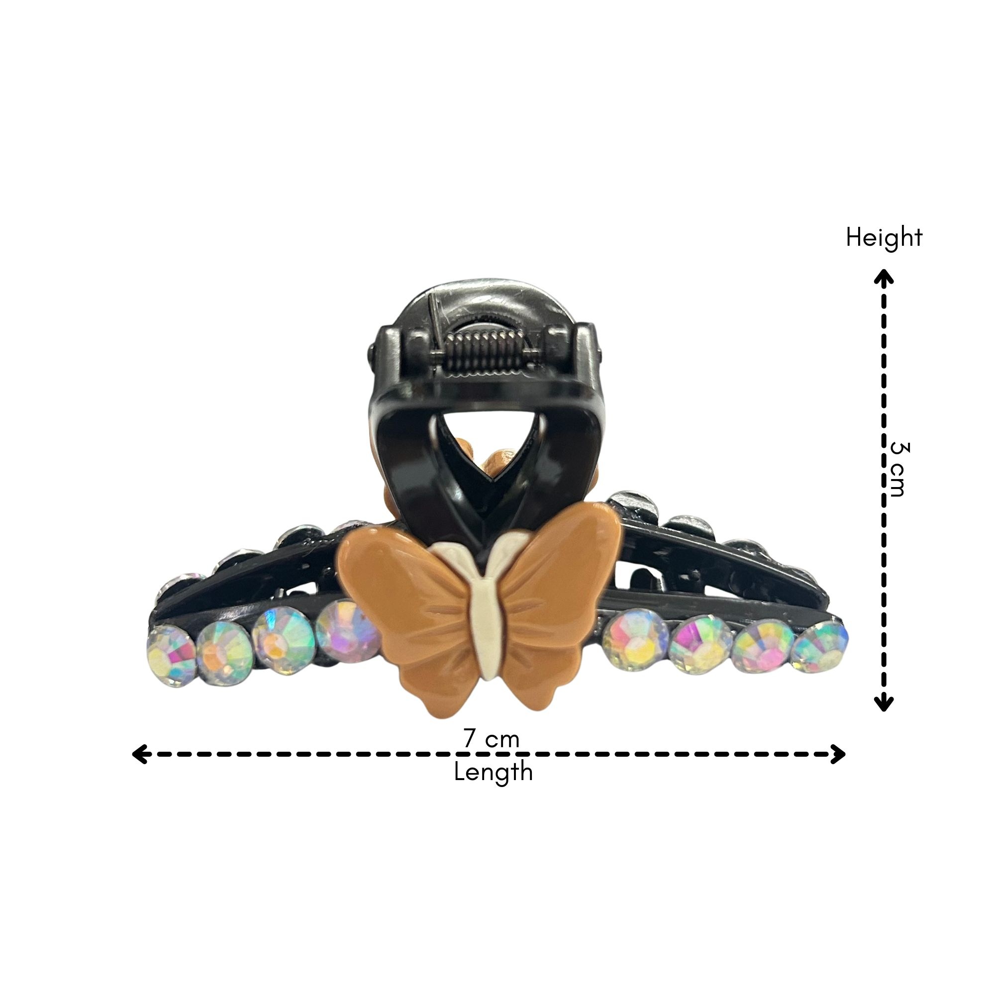 #0468 RHINESTONE BUTTERFLY HAIR CLAW SMALL 7CM image