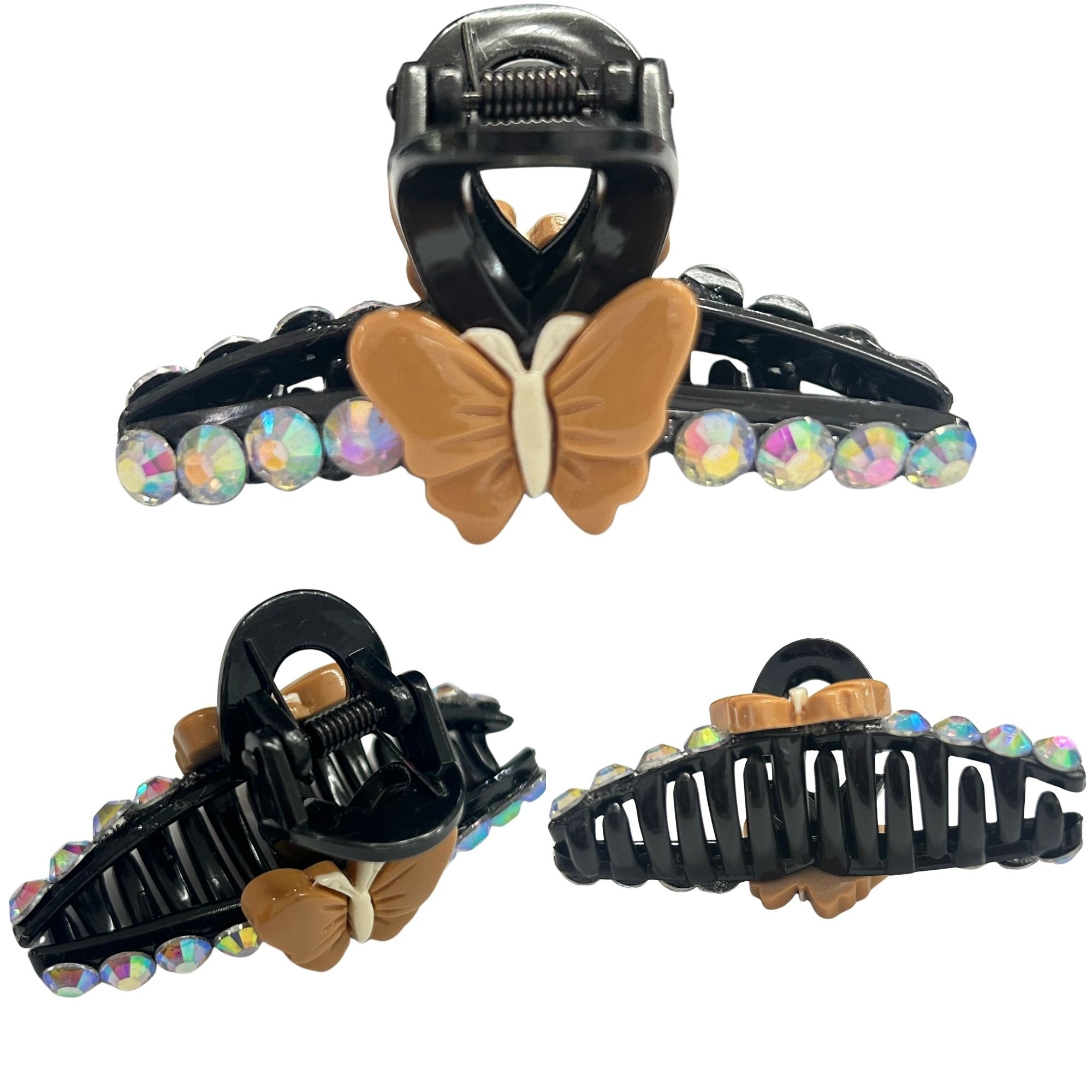 #0468 RHINESTONE BUTTERFLY HAIR CLAW SMALL 7CM image
