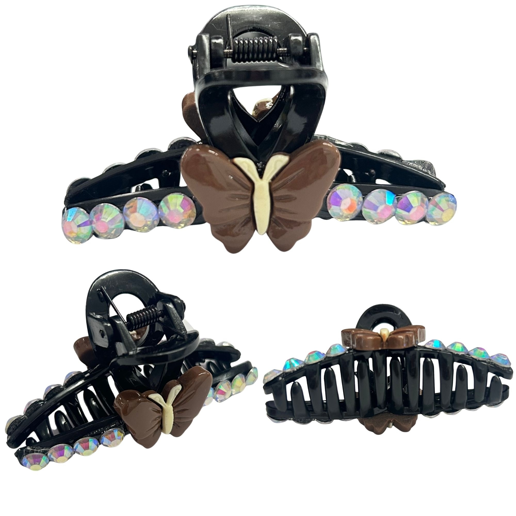 #0468 RHINESTONE BUTTERFLY HAIR CLAW SMALL 7CM image