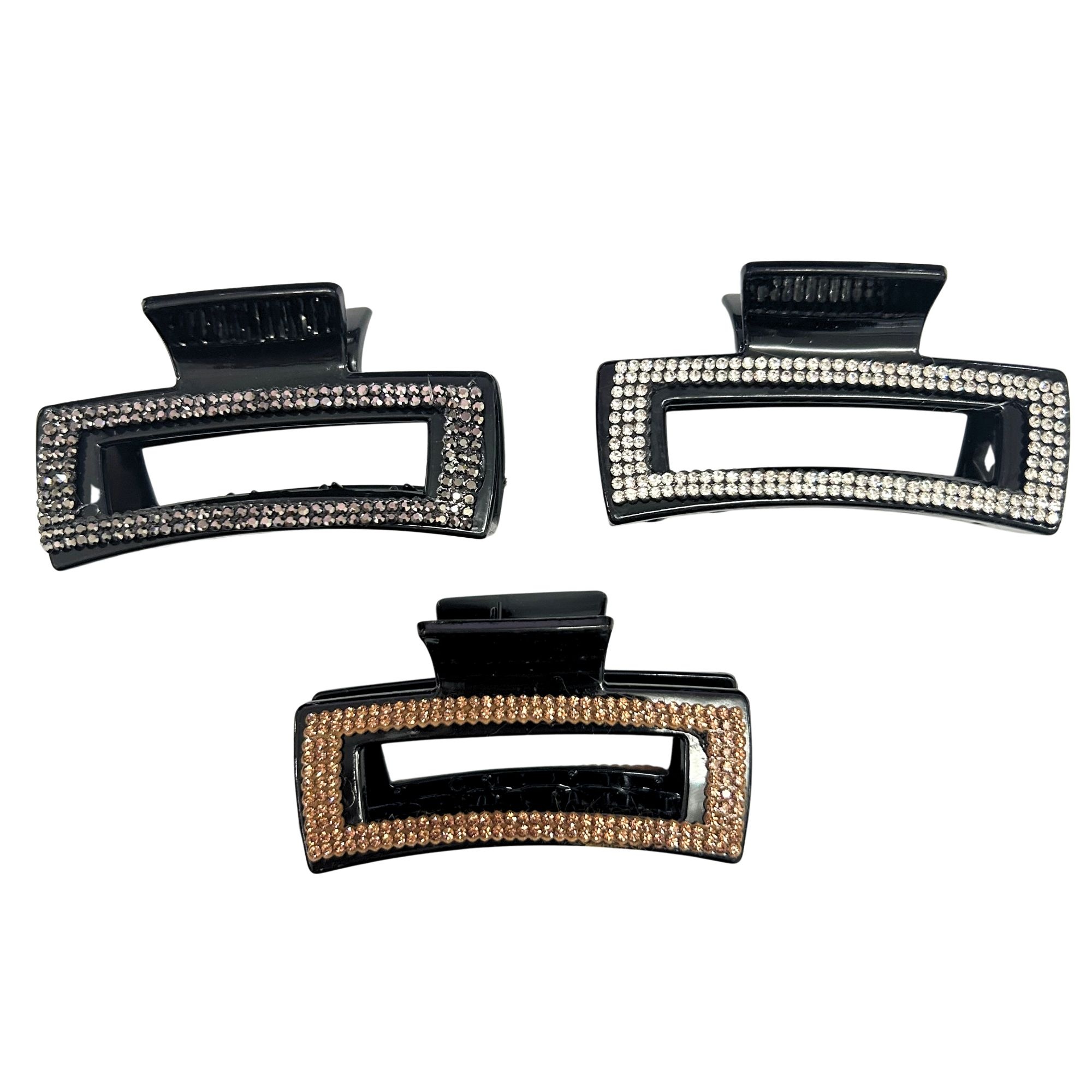#0470 RHINESTONE RECTANGLE HAIRCLAW 7CM image