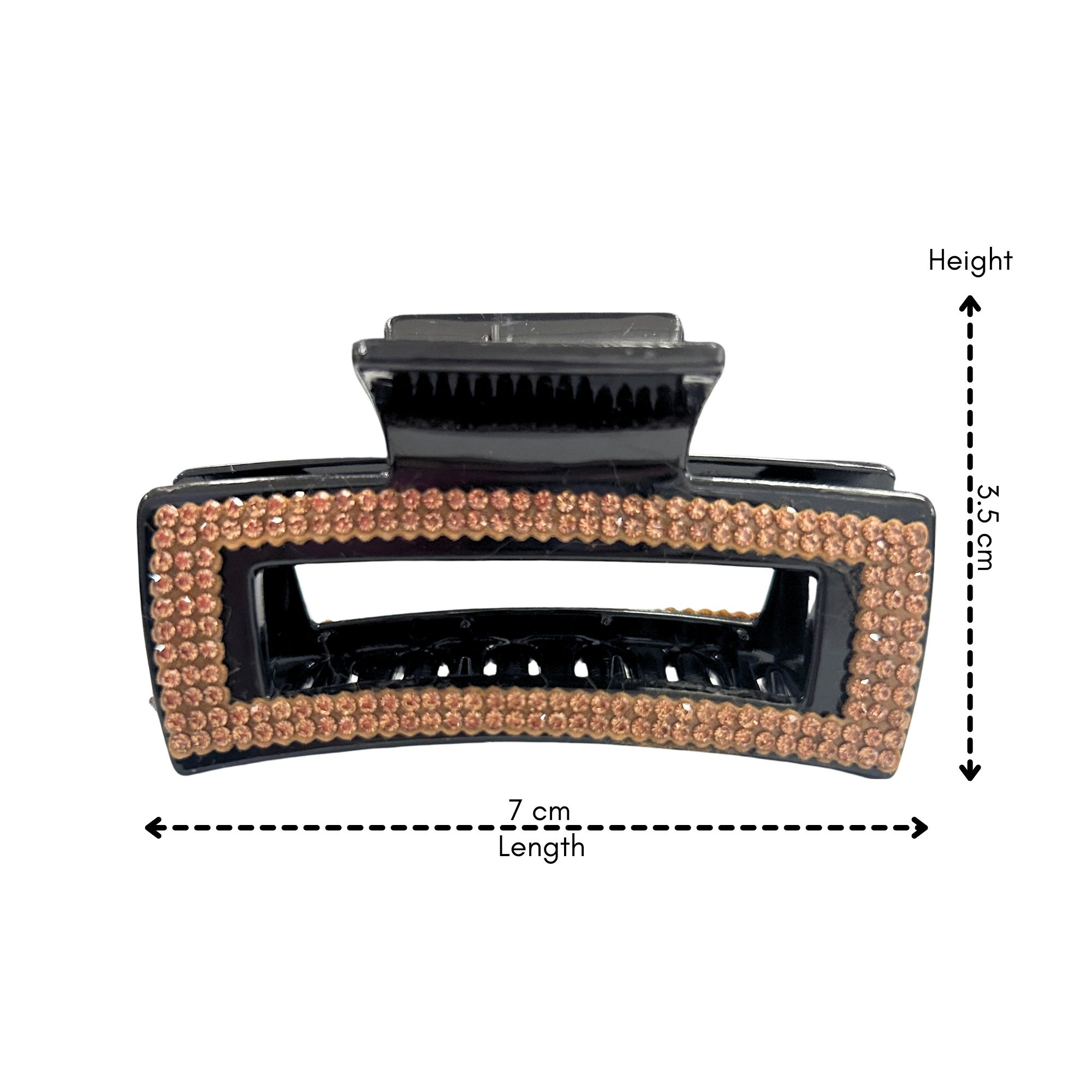 #0470 RHINESTONE RECTANGLE HAIRCLAW 7CM image