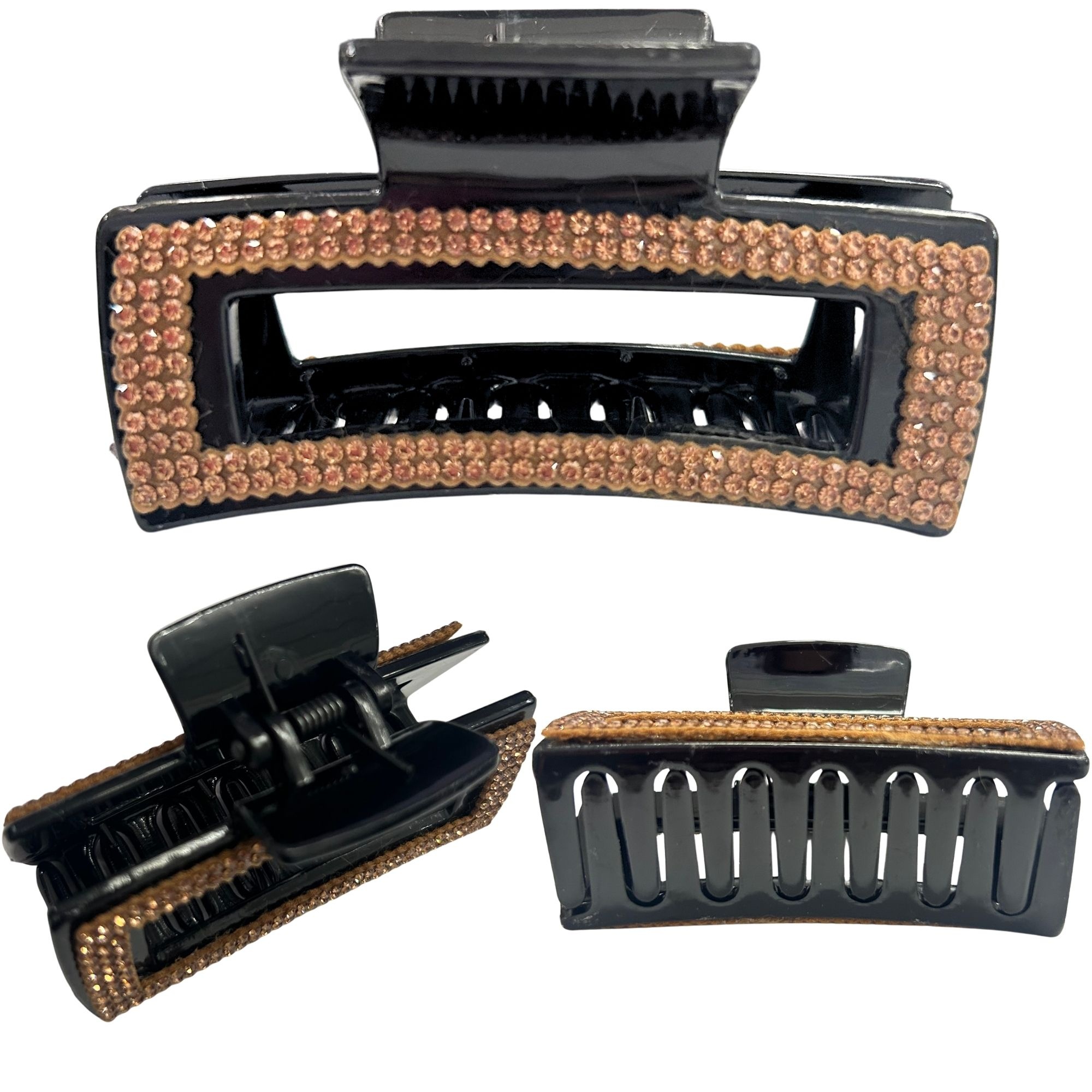 #0470 RHINESTONE RECTANGLE HAIRCLAW 7CM image
