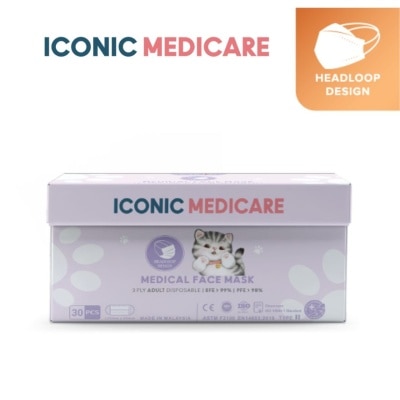 ICONIC [Hijab] 3-Ply Meow Series Medical Face Mask (30pcs)