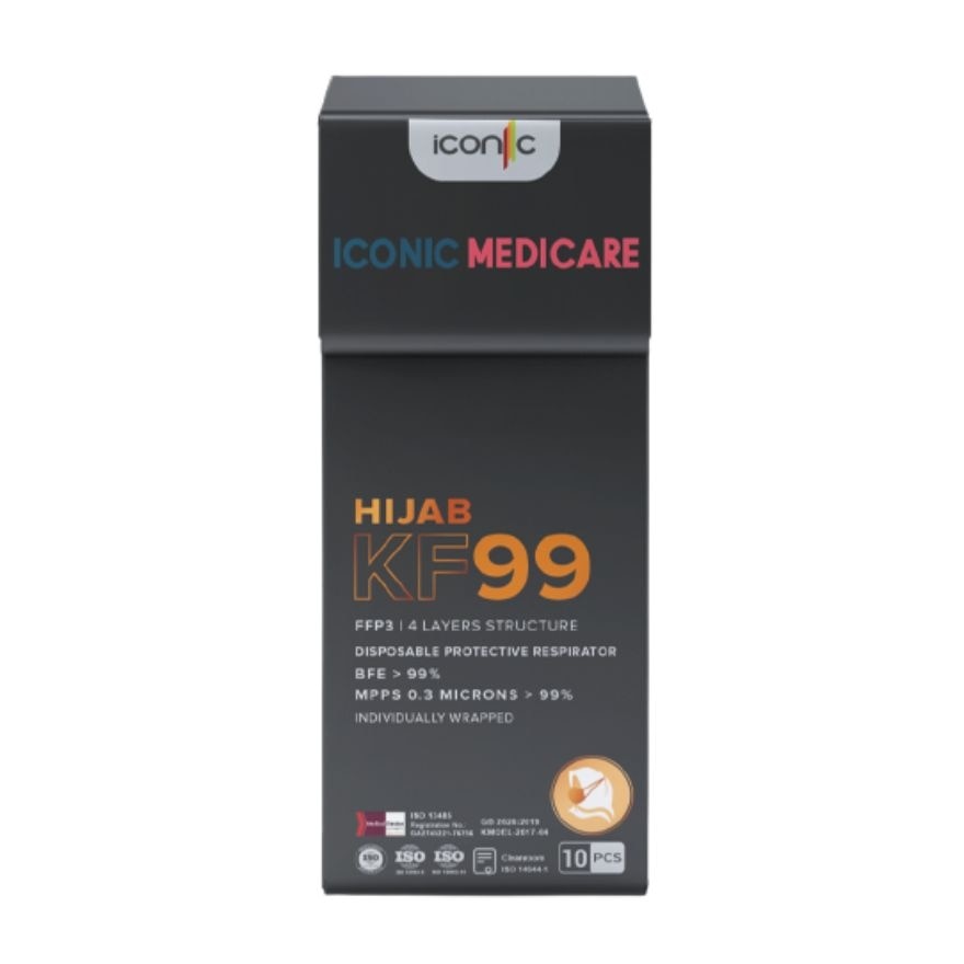 [Hijab] KF99 Platinum Black Medical Respirator Face Mask (10pcs)