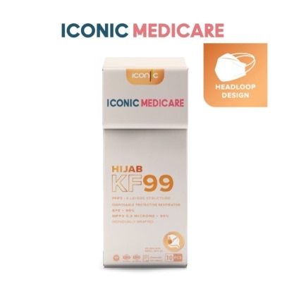 ICONIC [Hijab] KF99 Ivory Cream Medical Respirator Face Mask (10pcs)