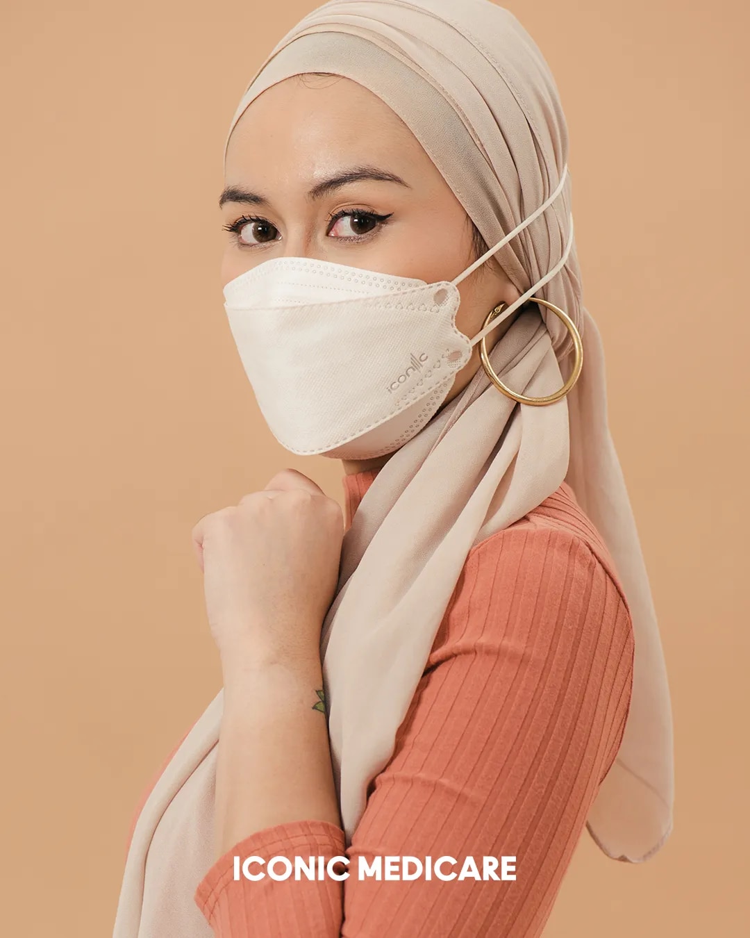 [Hijab] KF99 Ivory Cream Medical Respirator Face Mask (10pcs)