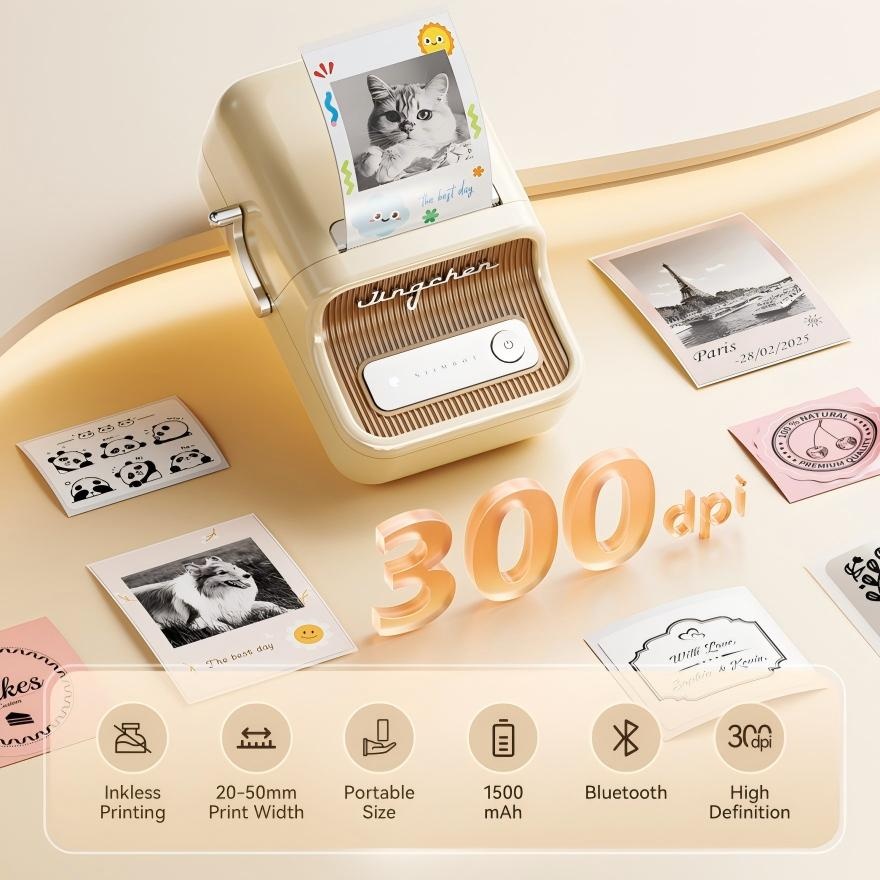 NIIMBOT B21 Pro White 300DPI HD 2-Inch Bluetooth Label Printer image