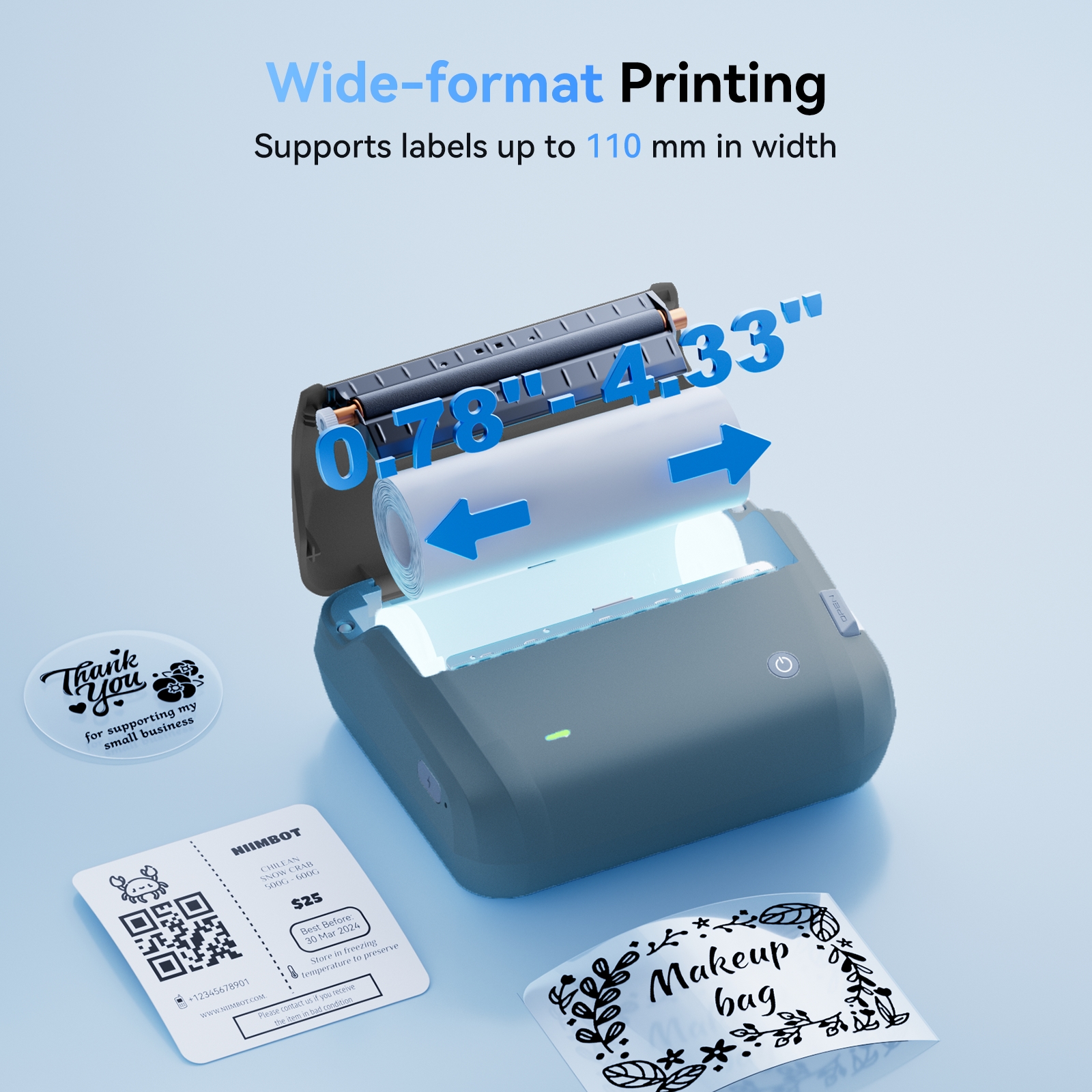 NIIMBOT B4 Portable 4-Inch Bluetooth Thermal Label Printer
