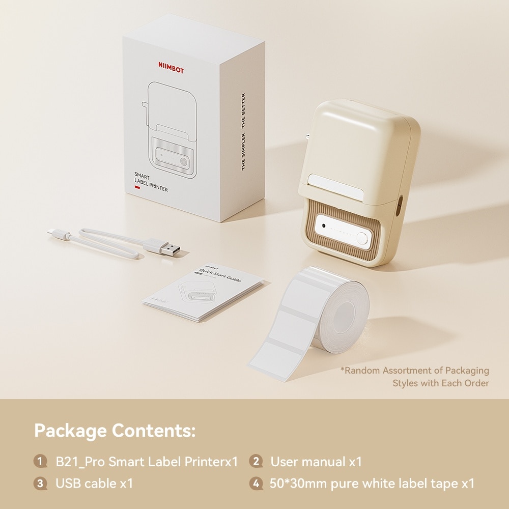 NIIMBOT B21-S Mini Portable Label Sticker Printer  Machine Thermal Printer