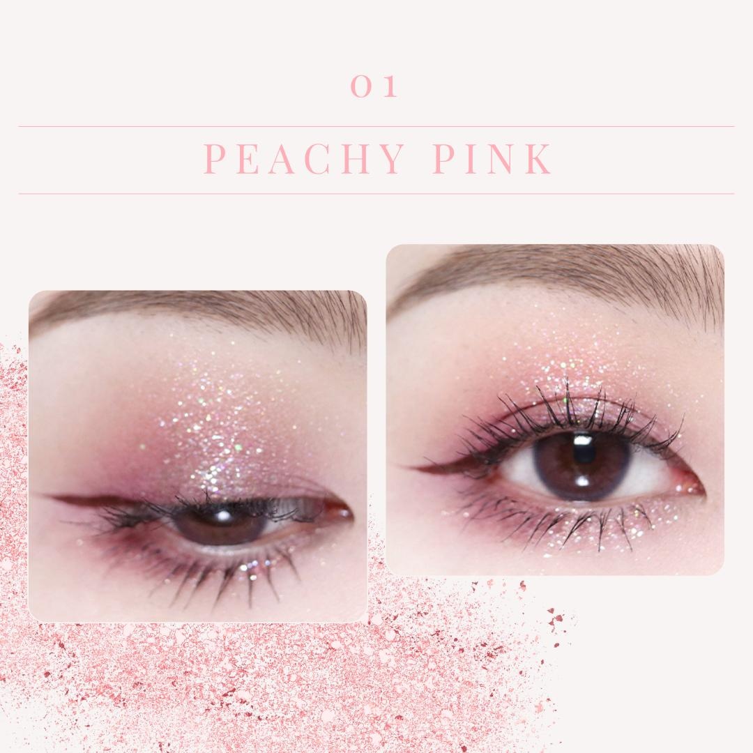 Shero High Impact Glitter Liquid Eyeshadow 01 Peachy Pink